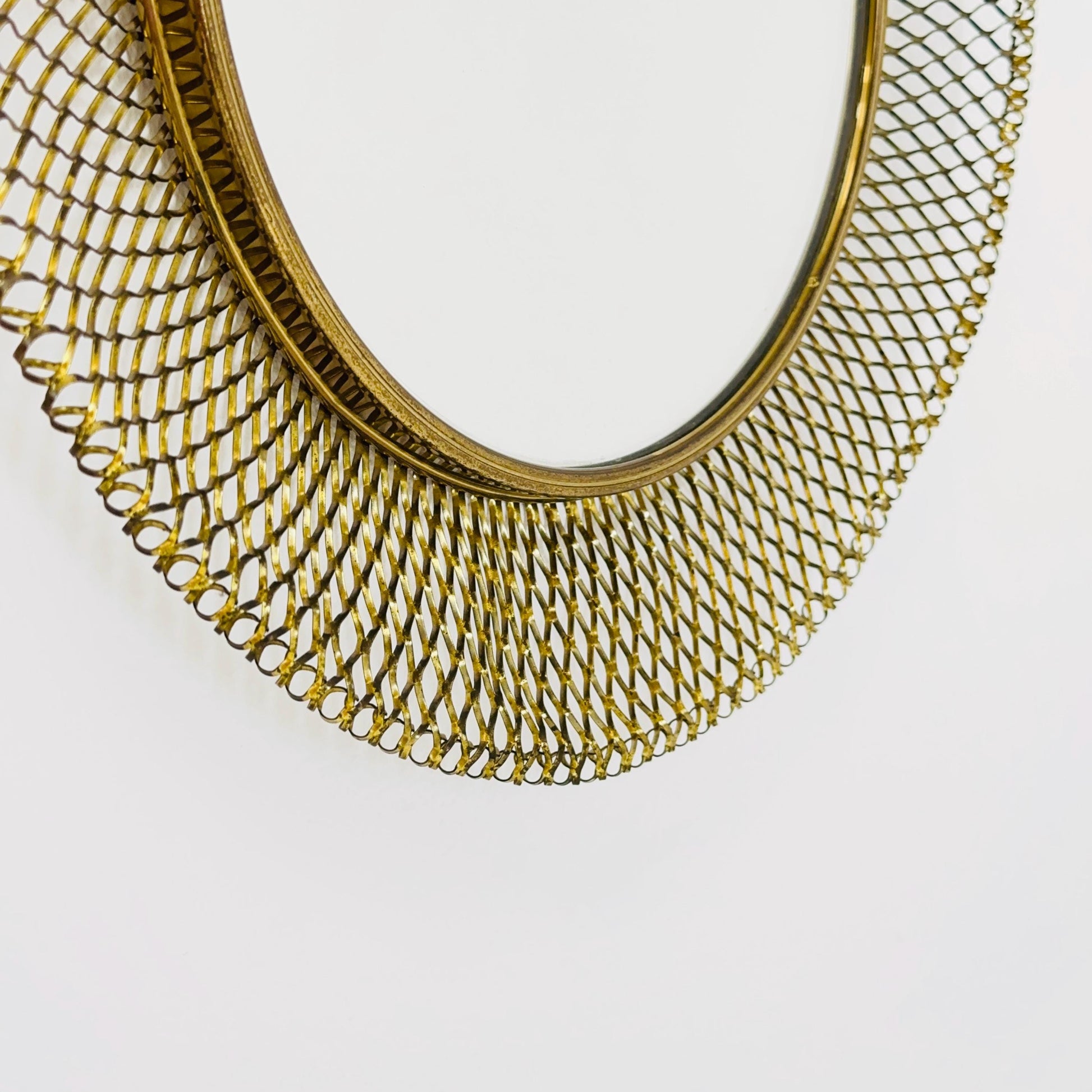 Mid-century wall mirror by Josef Frank Svenskt Tenn, Austria, Sweden, brass, 1950s