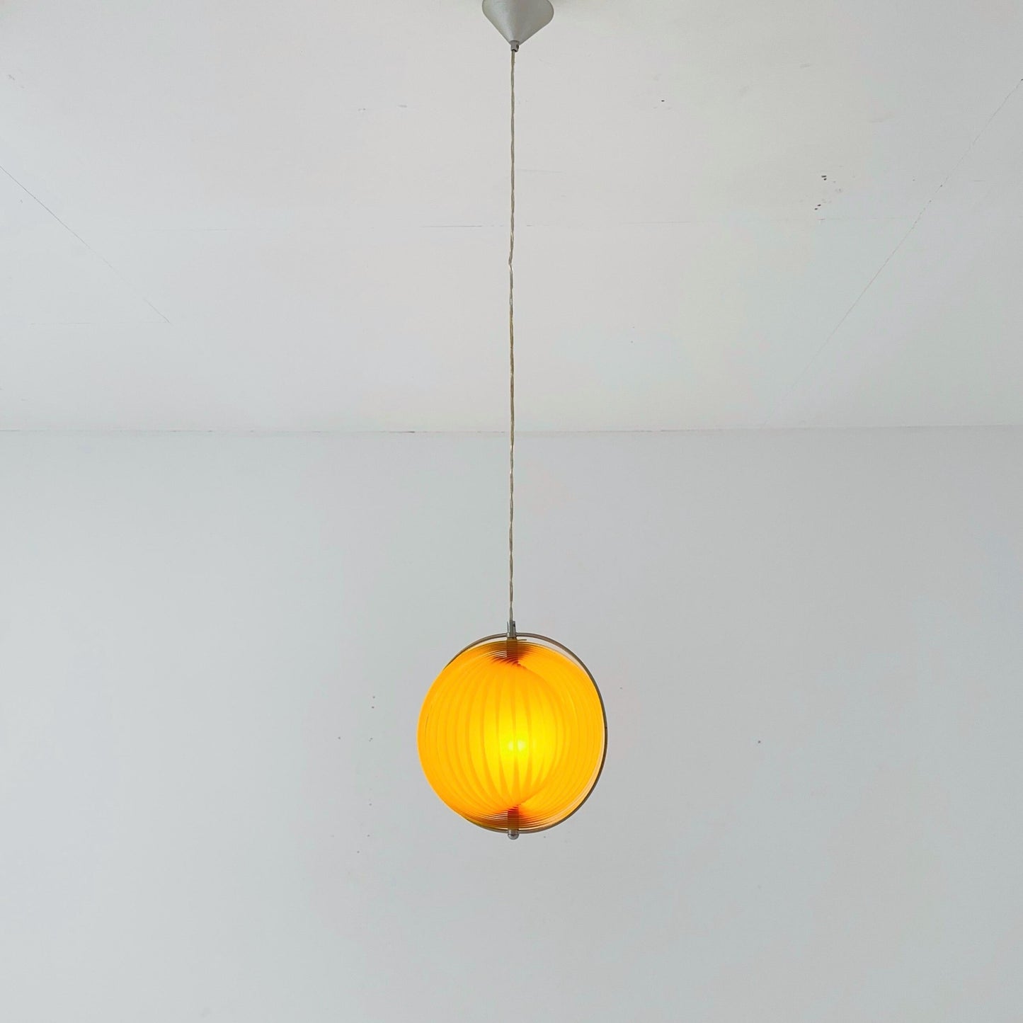 Mid-Century Yellow Moon Pendant Light by Kare Design – 1980s German Space Age Lamp
