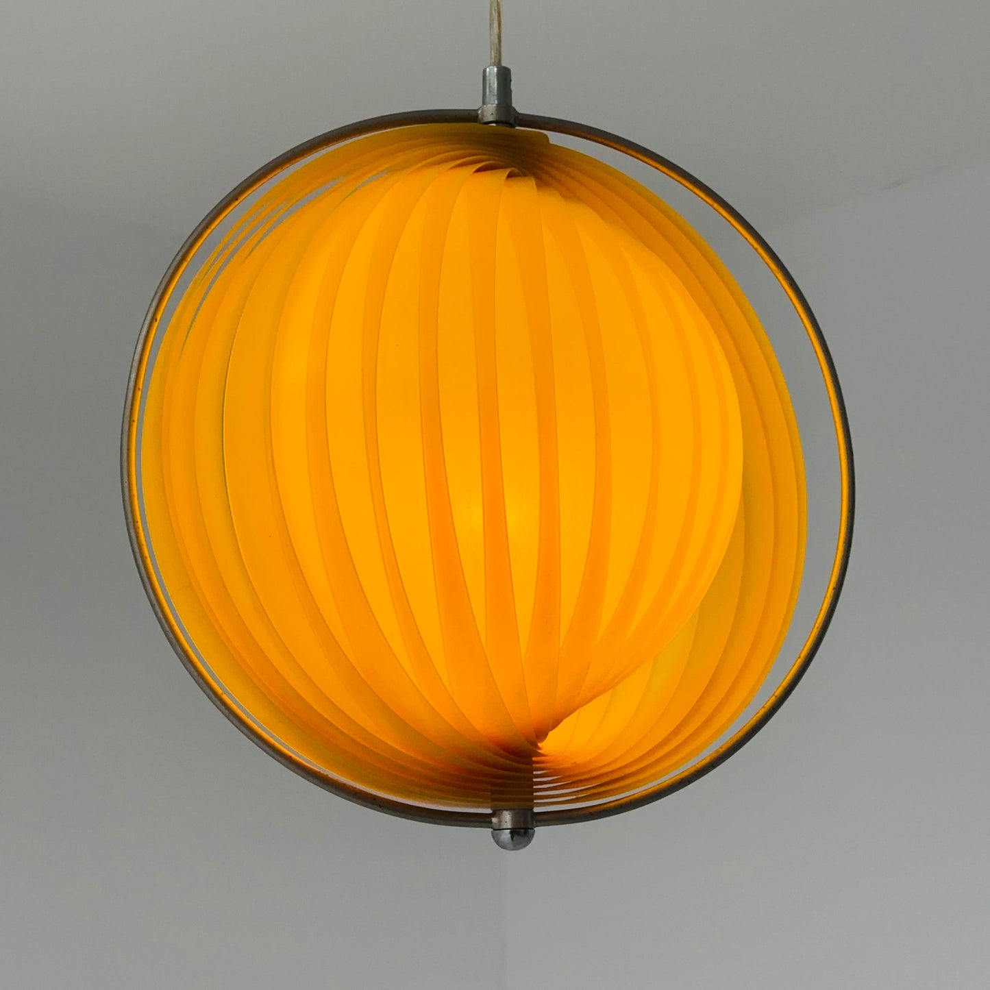 Mid-Century Yellow Moon Pendant Light by Kare Design – 1980s German Space Age Lamp
