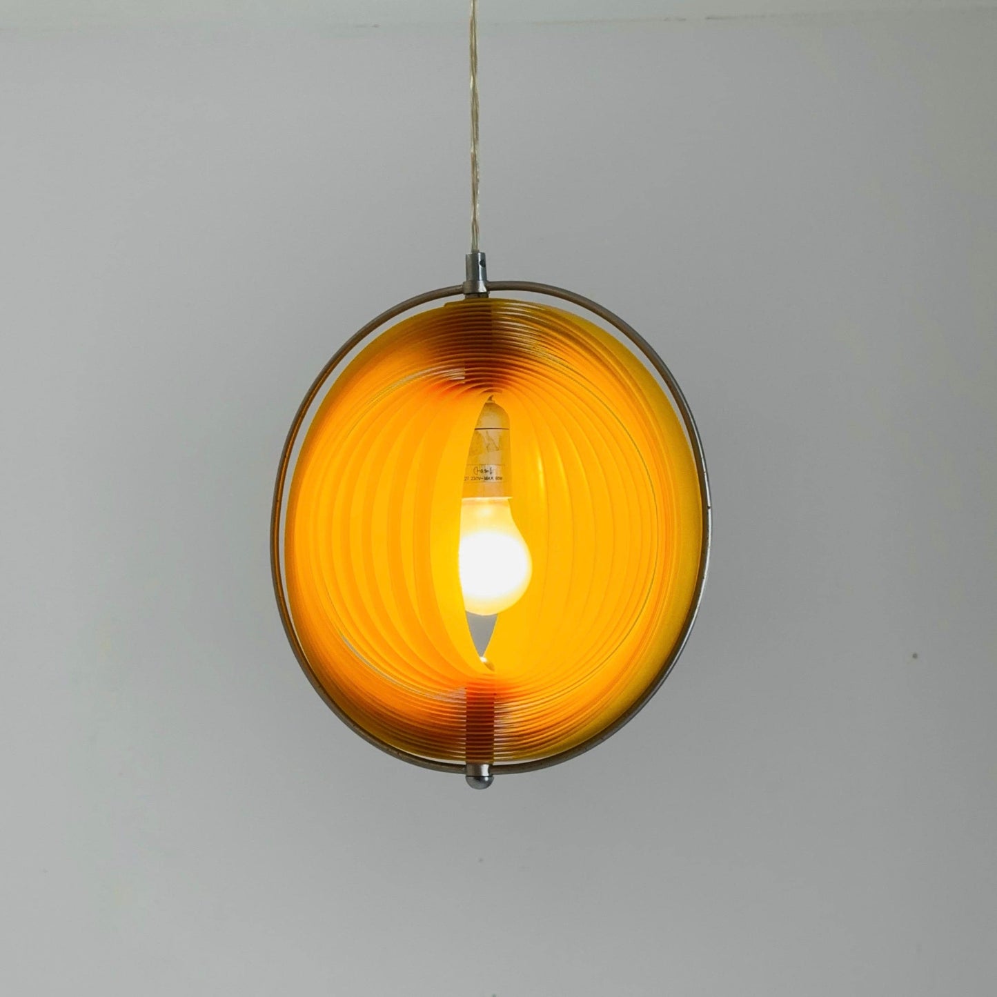 Mid-Century Yellow Moon Pendant Light by Kare Design – 1980s German Space Age Lamp