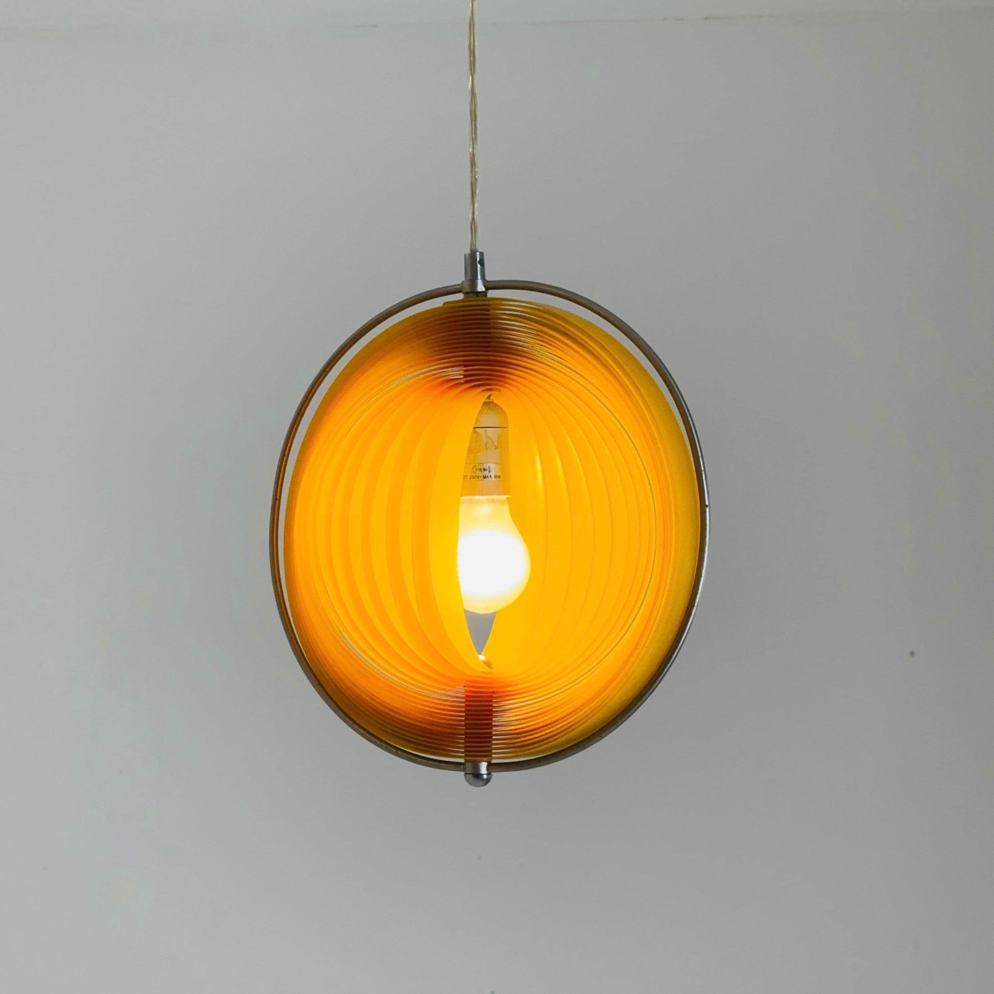 Mid-Century Yellow Moon Pendant Light by Kare Design – 1980s German Space Age Lamp