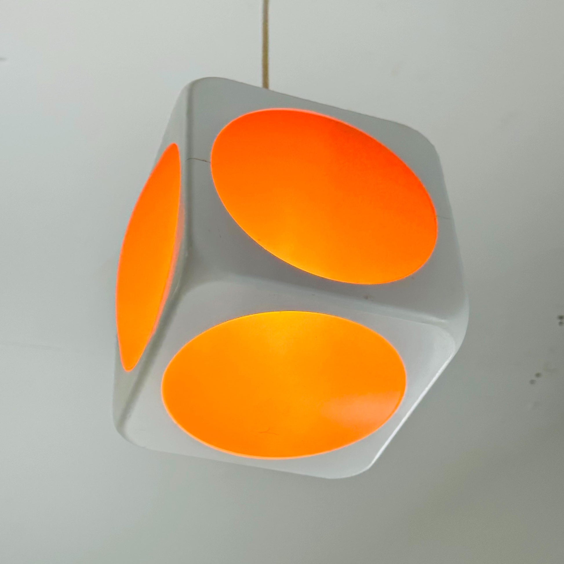Cubic Space Age Pendant Lamp by Lars Schöler for Hoyrup, Denmark, 1970s
