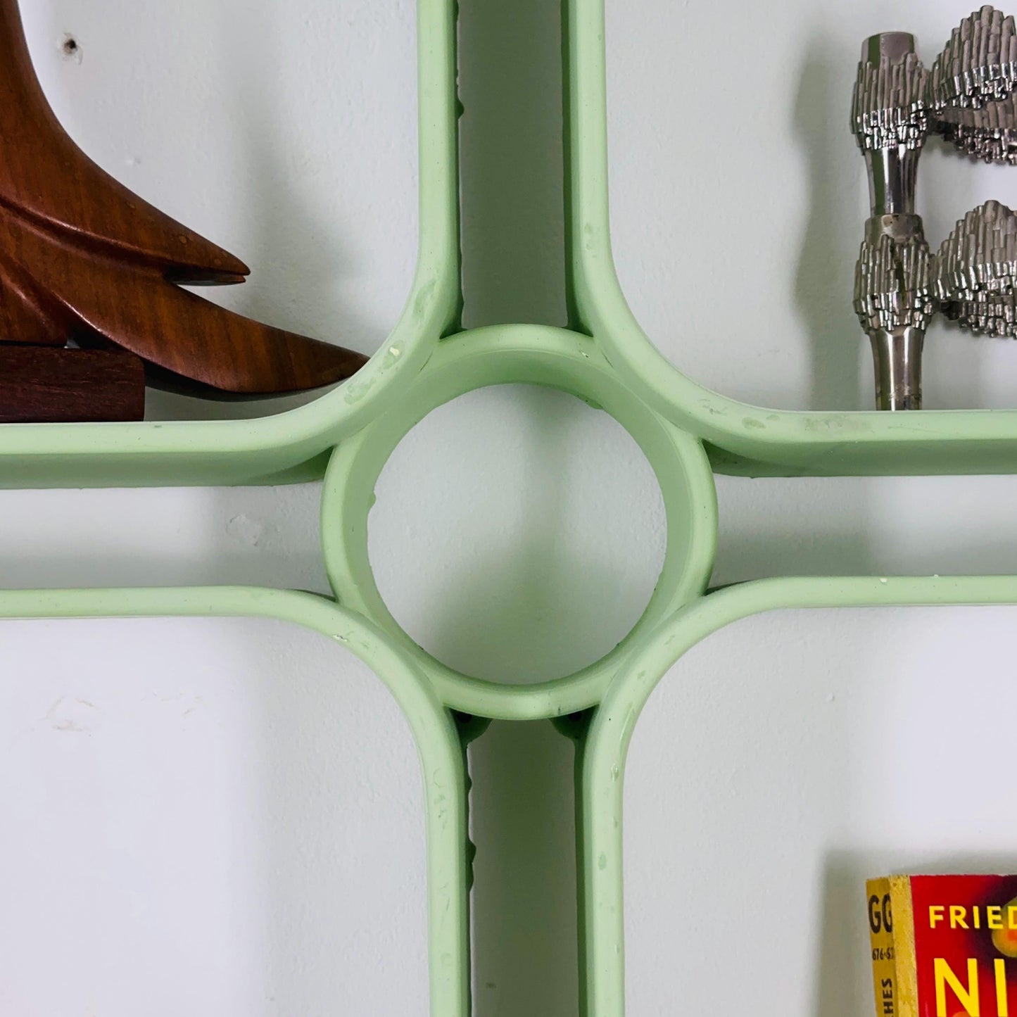 Set of 2 Mid-Century Modular Wall Panels in Mint Green, ABS Plastic, Switzerland 1980s
