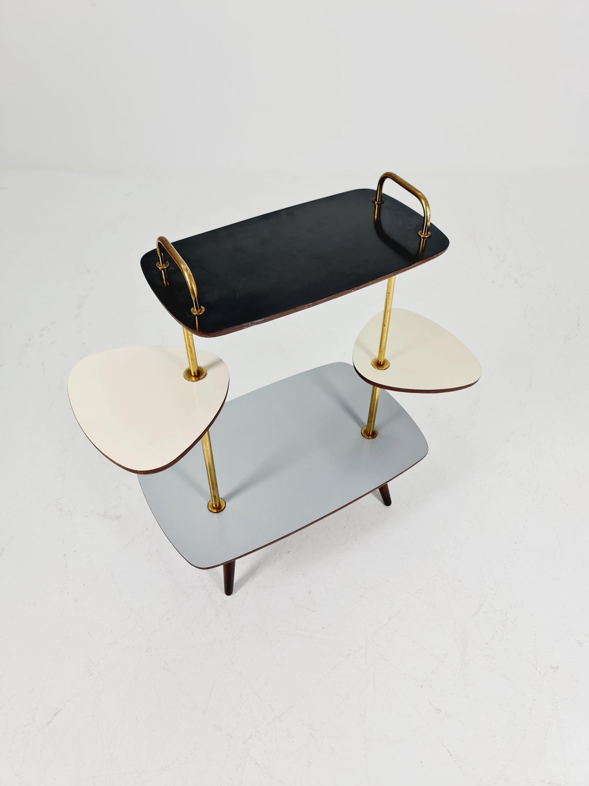 Big 1950s German Plant Stand, Vintage Mid-Century Minimalist Indoor Plant Stand Side Table Retro flower table By Opal