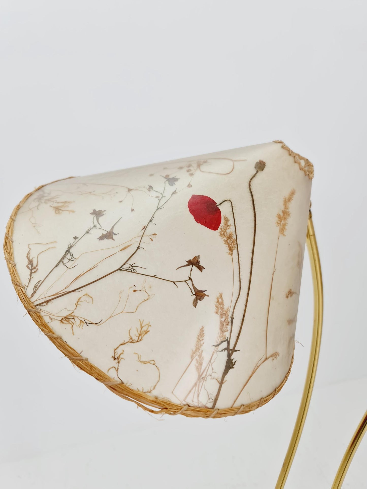 German Modern flex arms brass floor lamp, tütenlampe, 1950s
