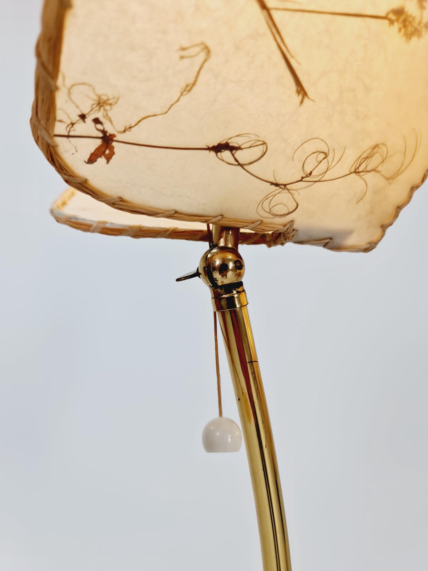 German Modern flex arms brass floor lamp, tütenlampe, 1950s