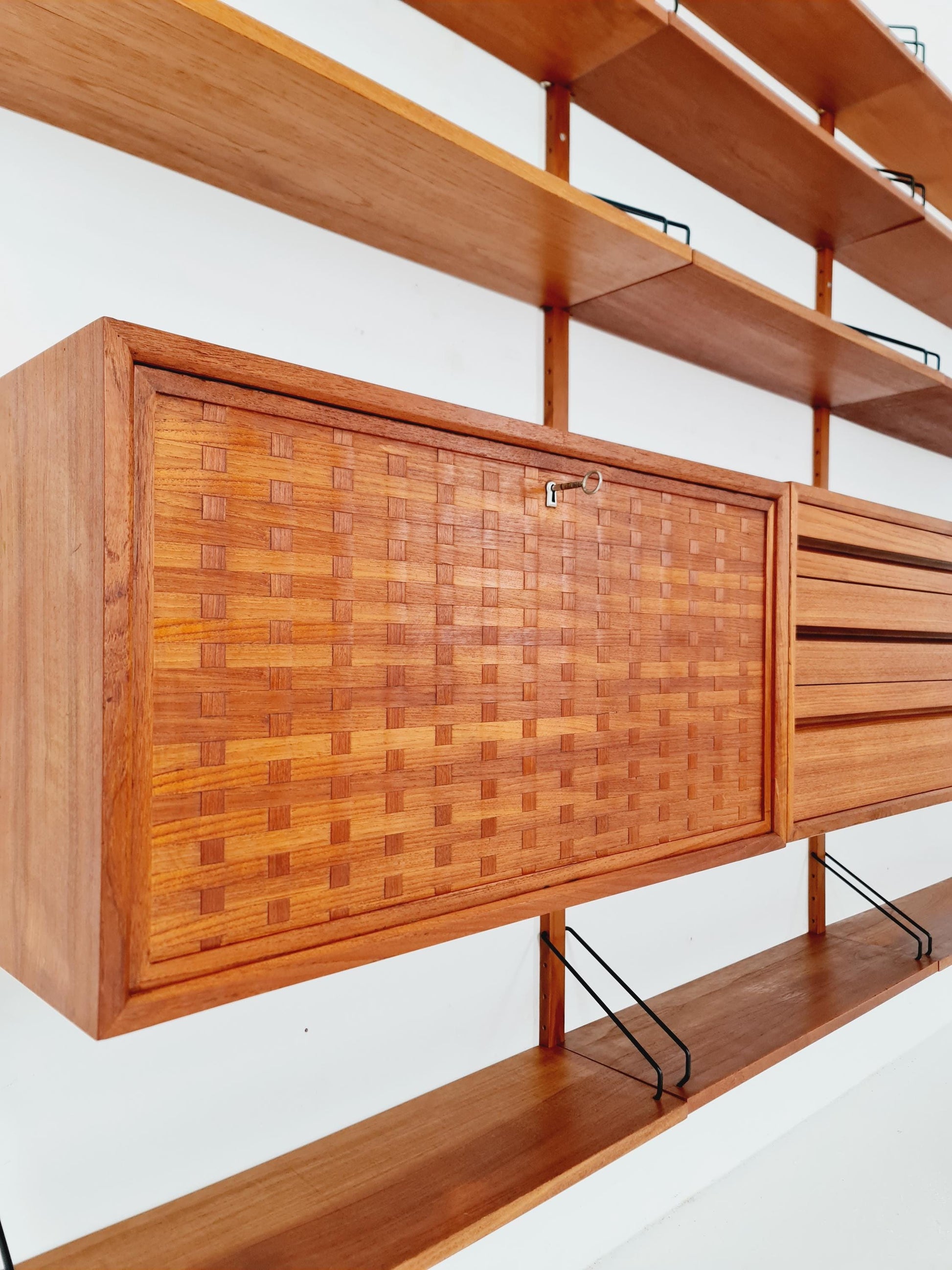 Mid century Danish Teak Wall Unit by Poul Cadovius for Cado, Denmark, 1960s