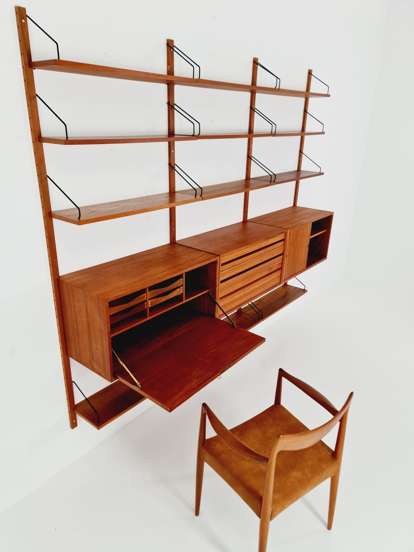 Mid century Danish Teak Wall Unit by Poul Cadovius for Cado, Denmark, 1960s