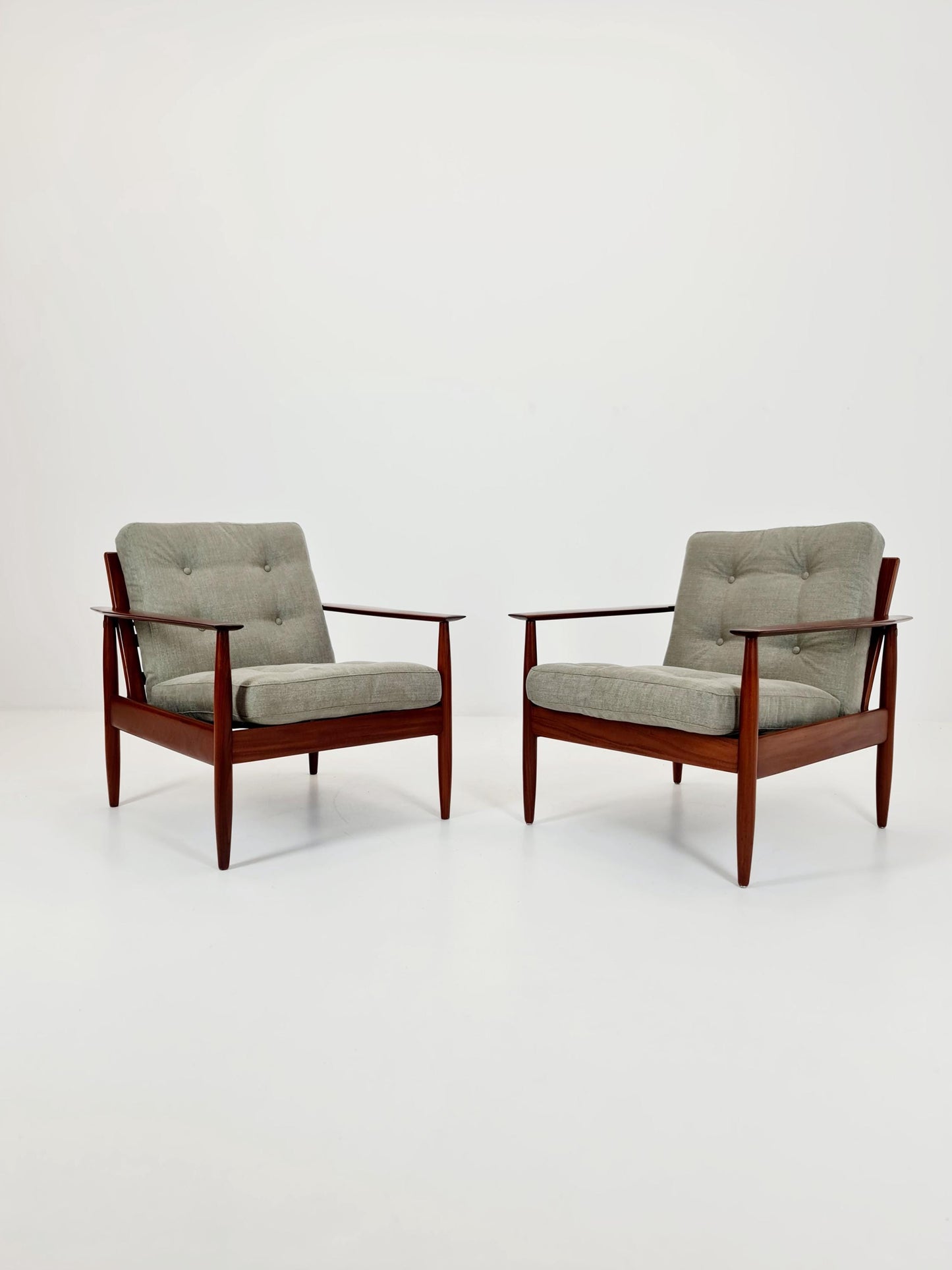 1 of 2 Mid century easy lounge chairs Denmark 1960s,