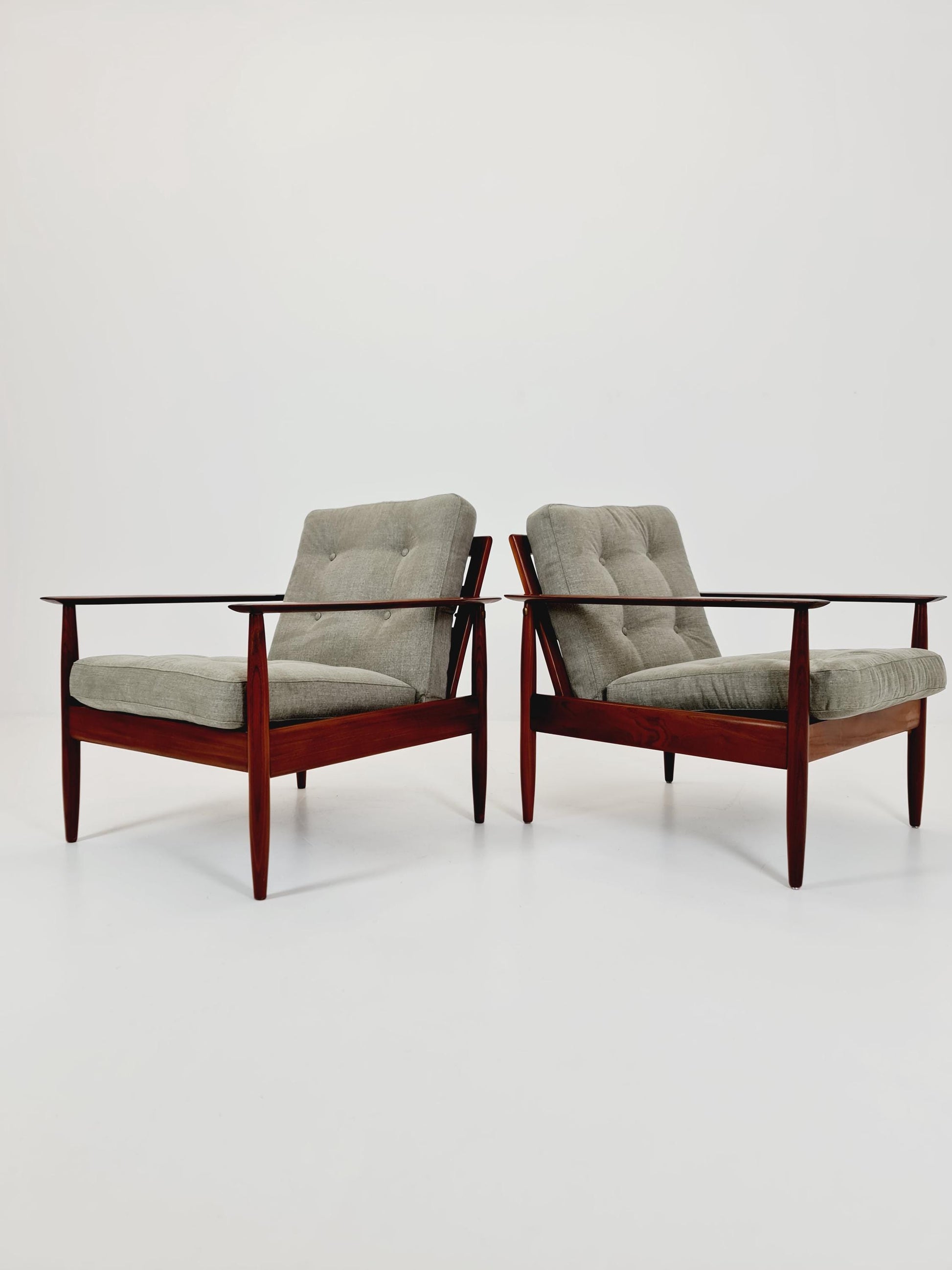 1 of 2 Mid century easy lounge chairs Denmark 1960s,