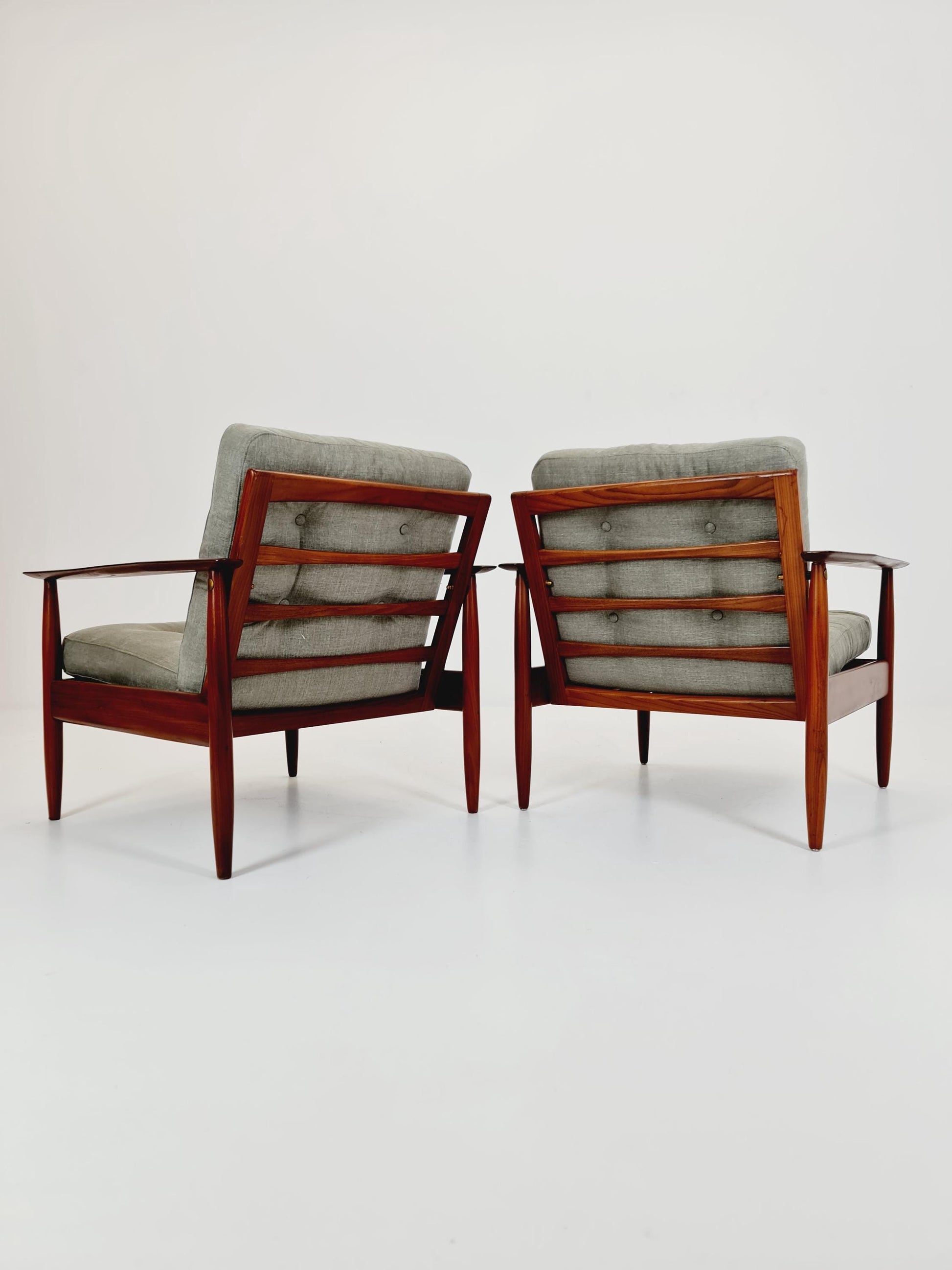 1 of 2 Mid century easy lounge chairs Denmark 1960s,