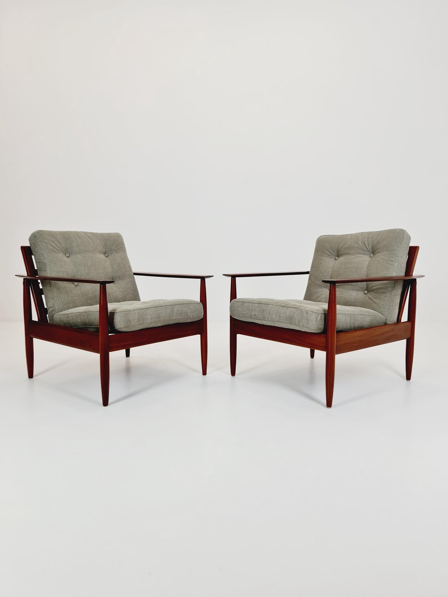 1 of 2 Mid century easy lounge chairs Denmark 1960s,