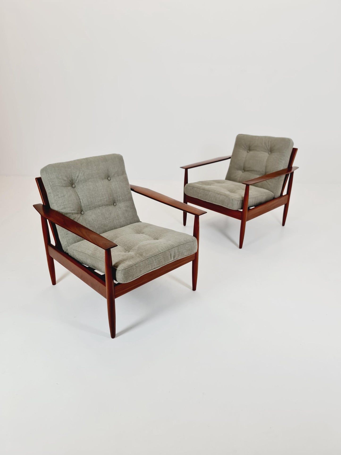 1 of 2 Mid century easy lounge chairs Denmark 1960s,