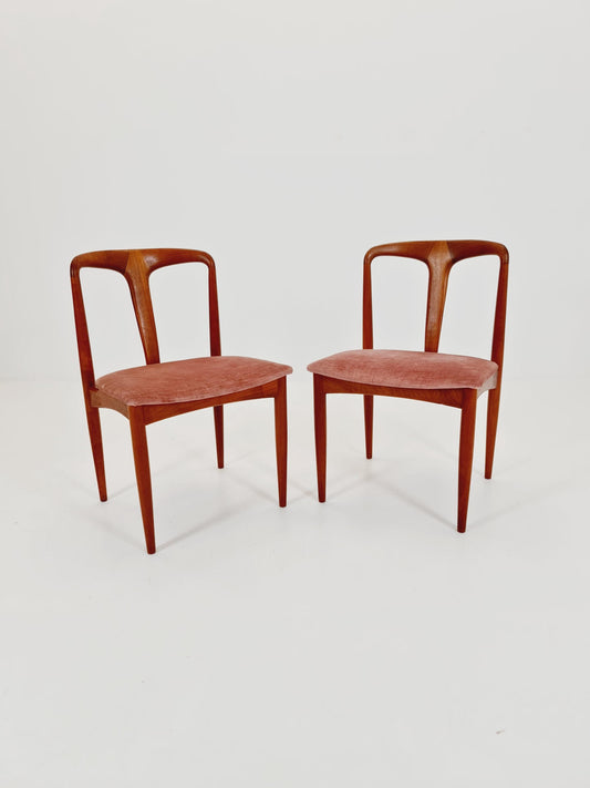 Vintage Danish teak dining chair by johannes Andersen for Uldum Mobelfabrik , 1960s set of 2,