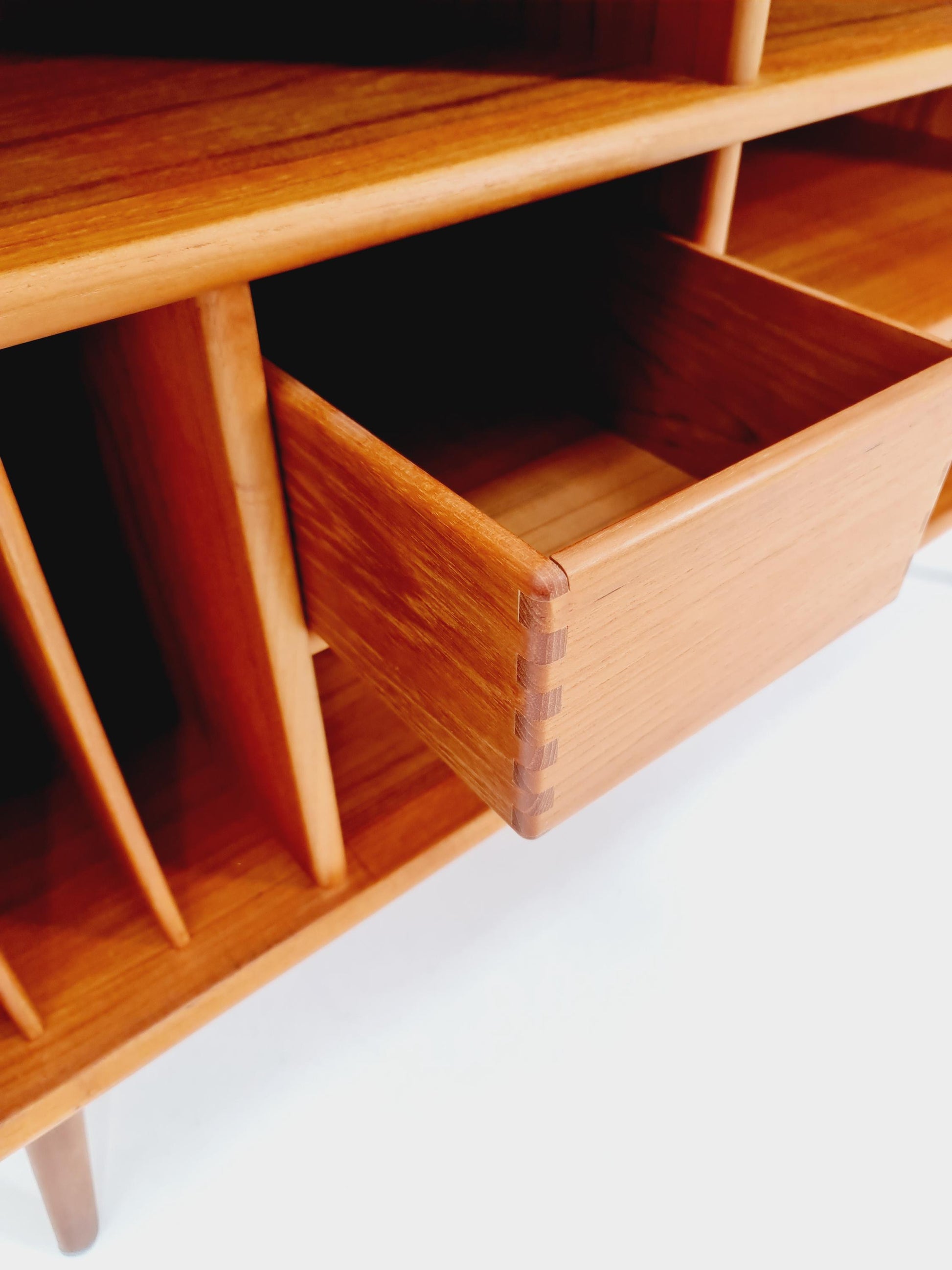 Mid century Solid Danish teak hallway cabinet, Record cabinet By Dyrlund 1960s