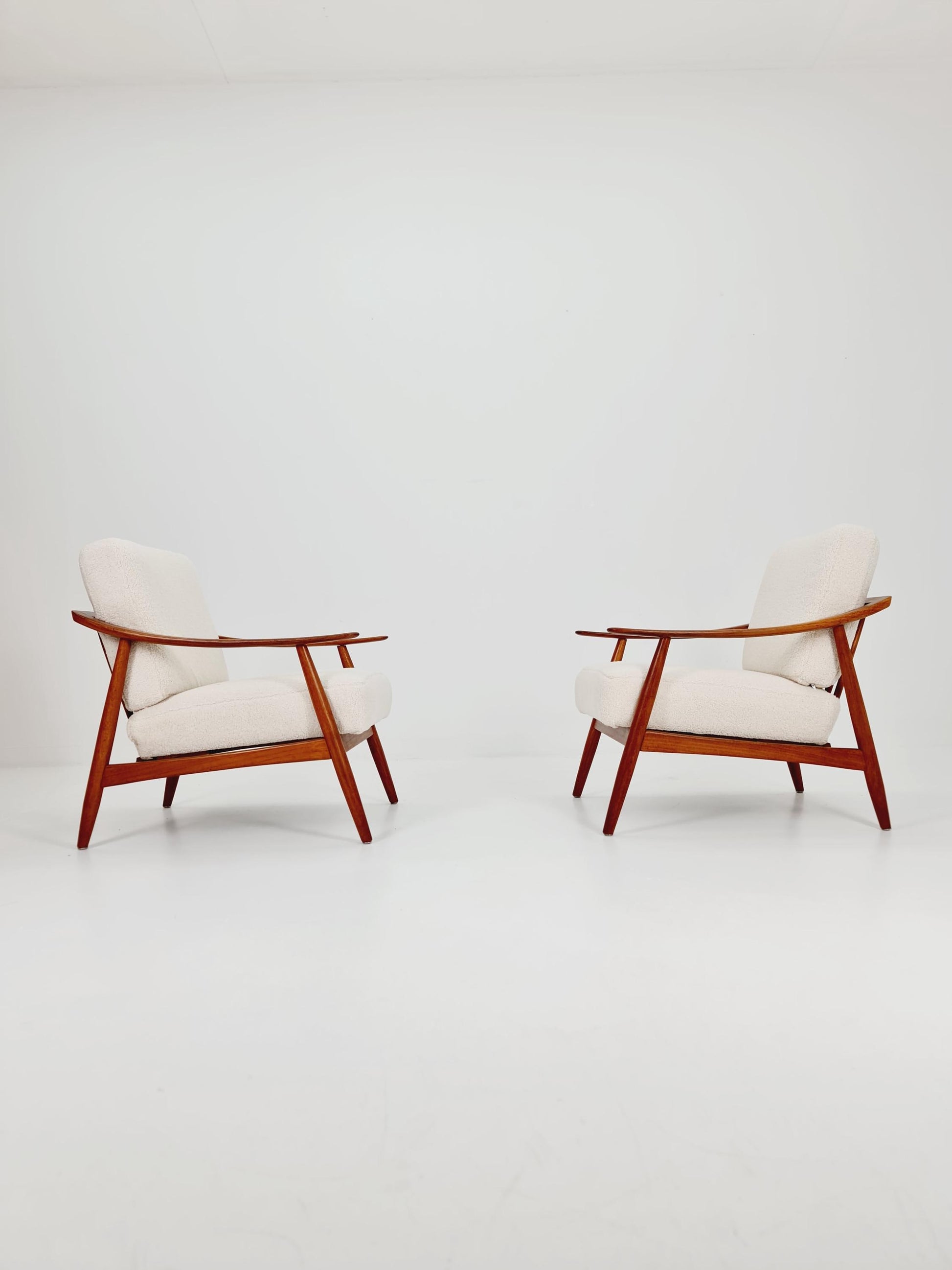 Mid century easy lounge chairs by Folke Ohlsson for Bodafors Sweden , 1955s, Set of 2