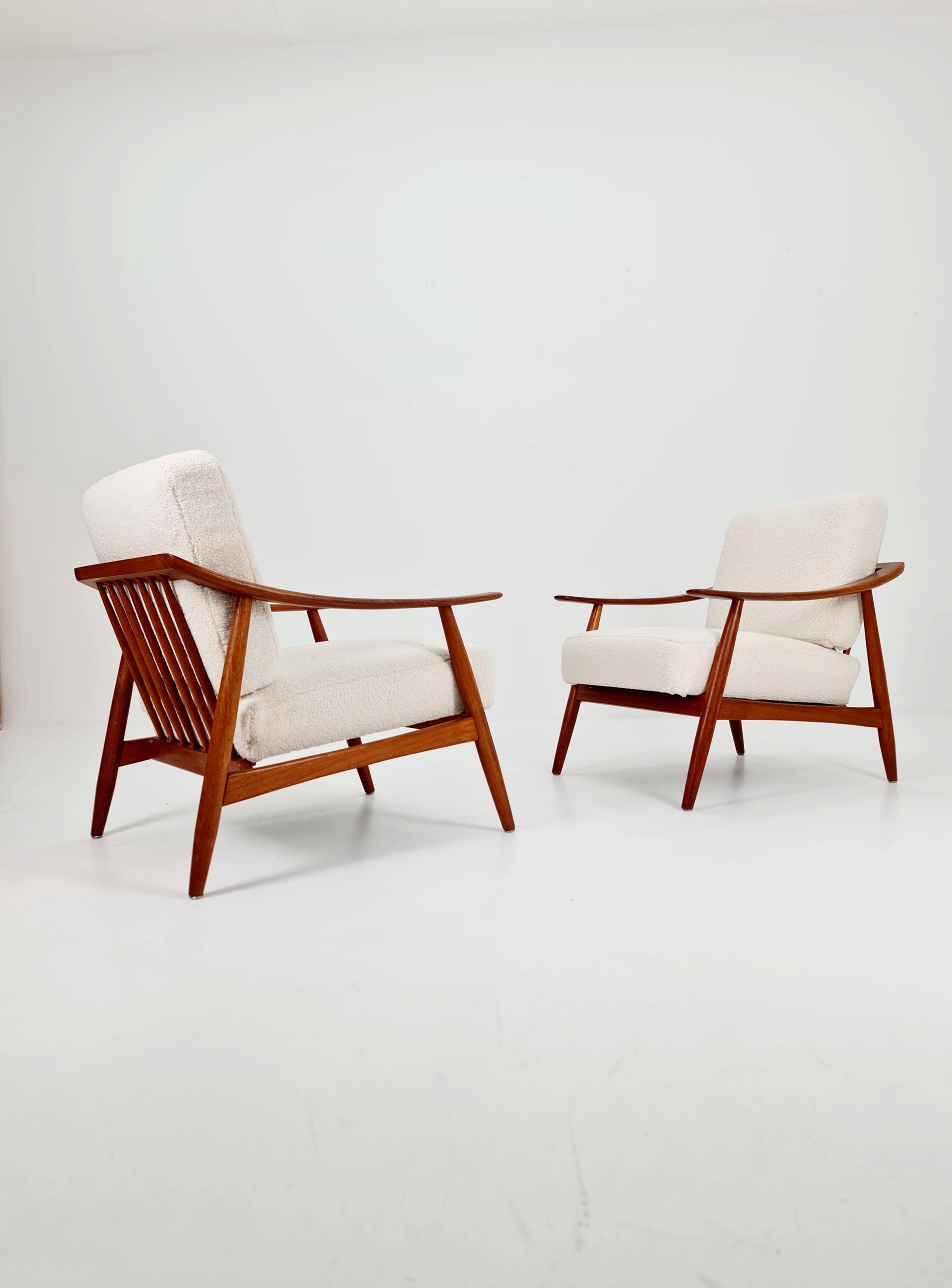 Mid century easy lounge chairs by Folke Ohlsson for Bodafors Sweden , 1955s, Set of 2