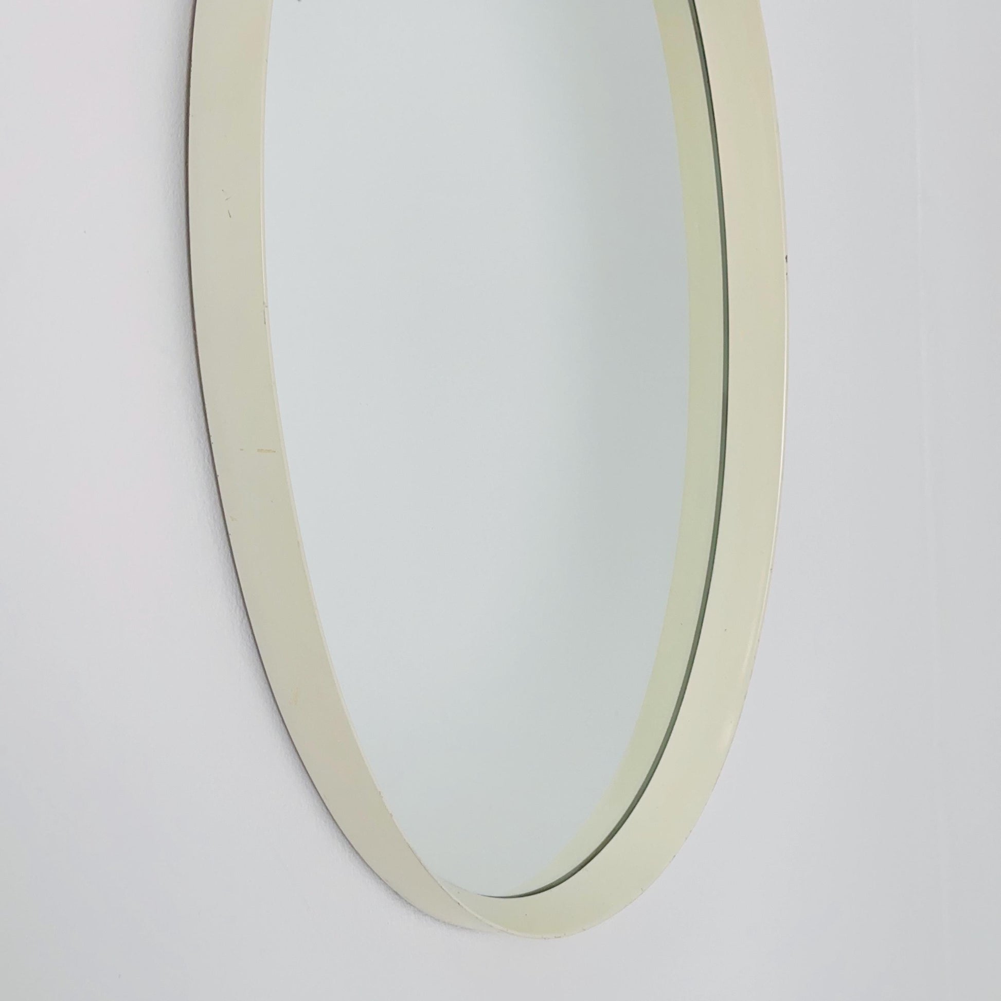 Space Age Mid-Century Oval Wall Mirror, 1970s Italy