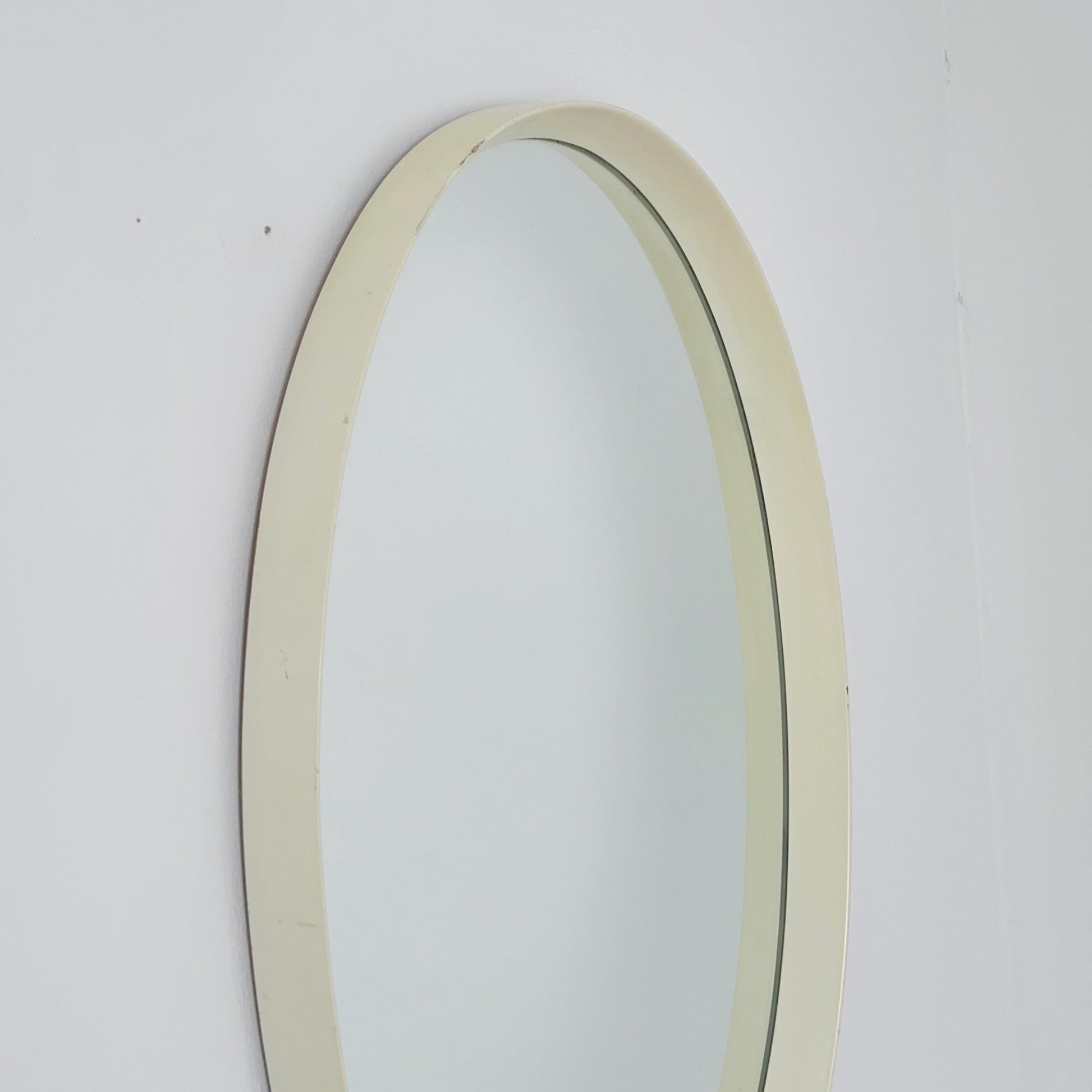Space Age Mid-Century Oval Wall Mirror, 1970s Italy