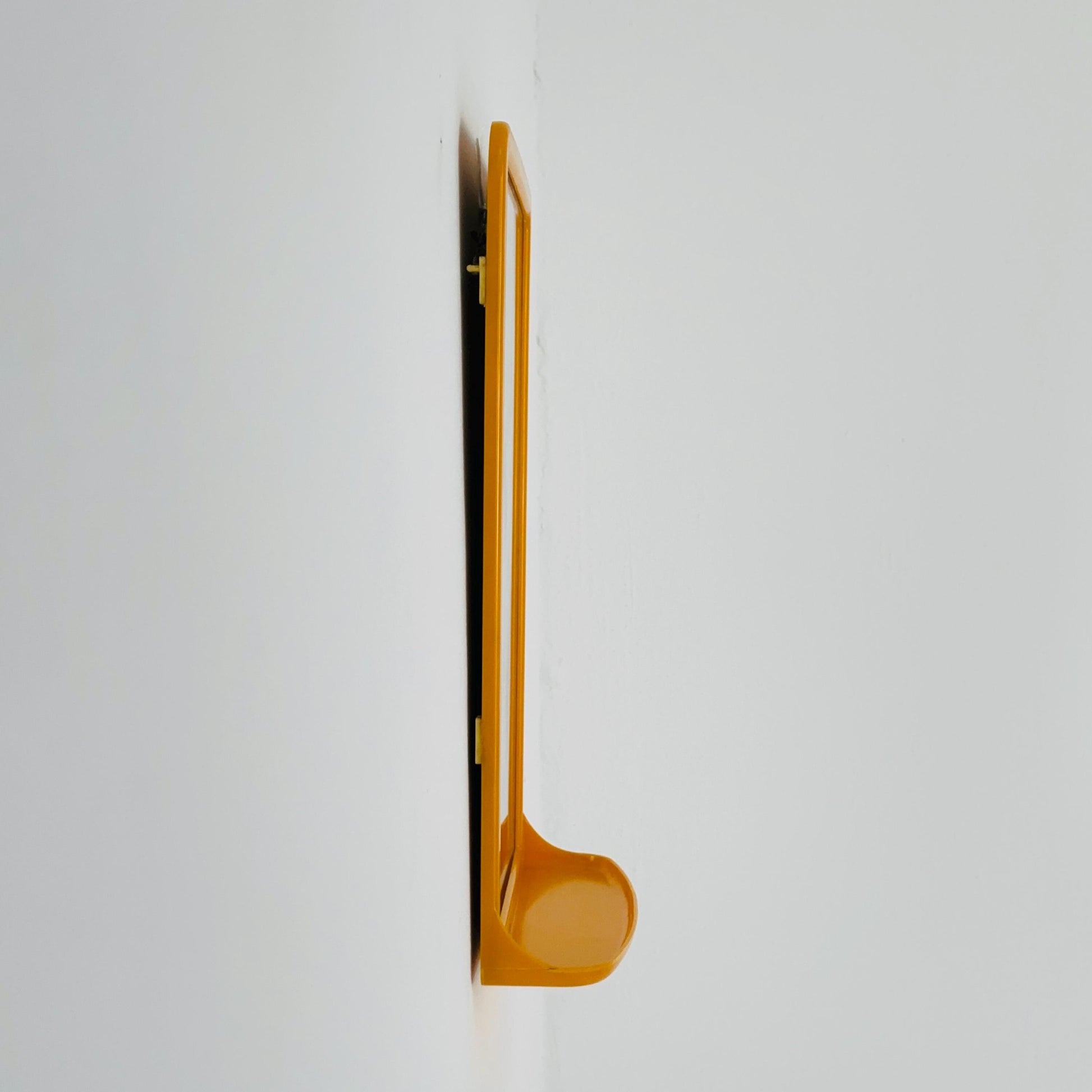 Mid Century Modern Wall Mirror with Shelf – Space Age Yellow Plastic Frame, 70s Germany