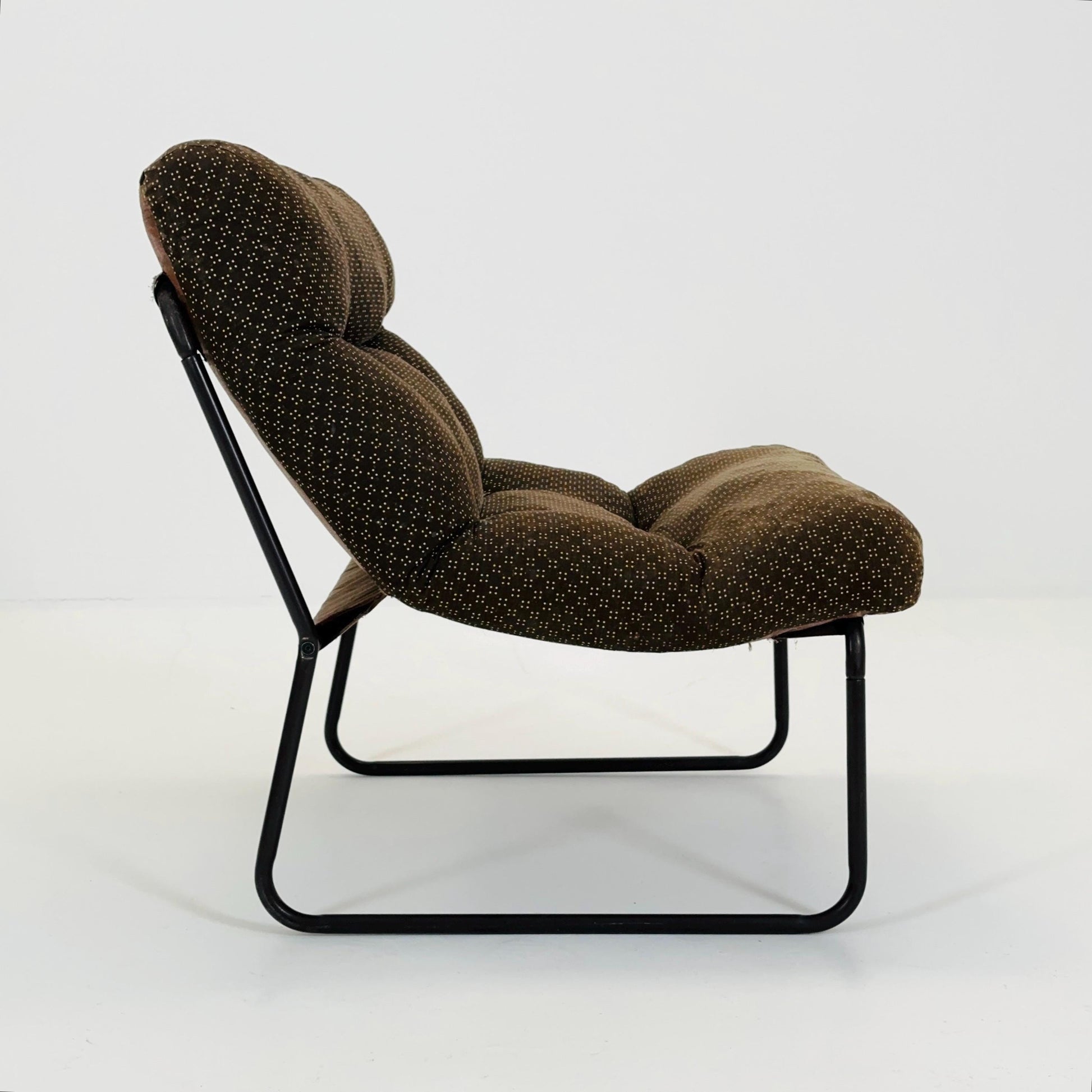 Mid-Century Pixi Lounge Chair by Gillis Lundgren for IKEA, 1970s – Retro Brown Chair with Tubular Frame