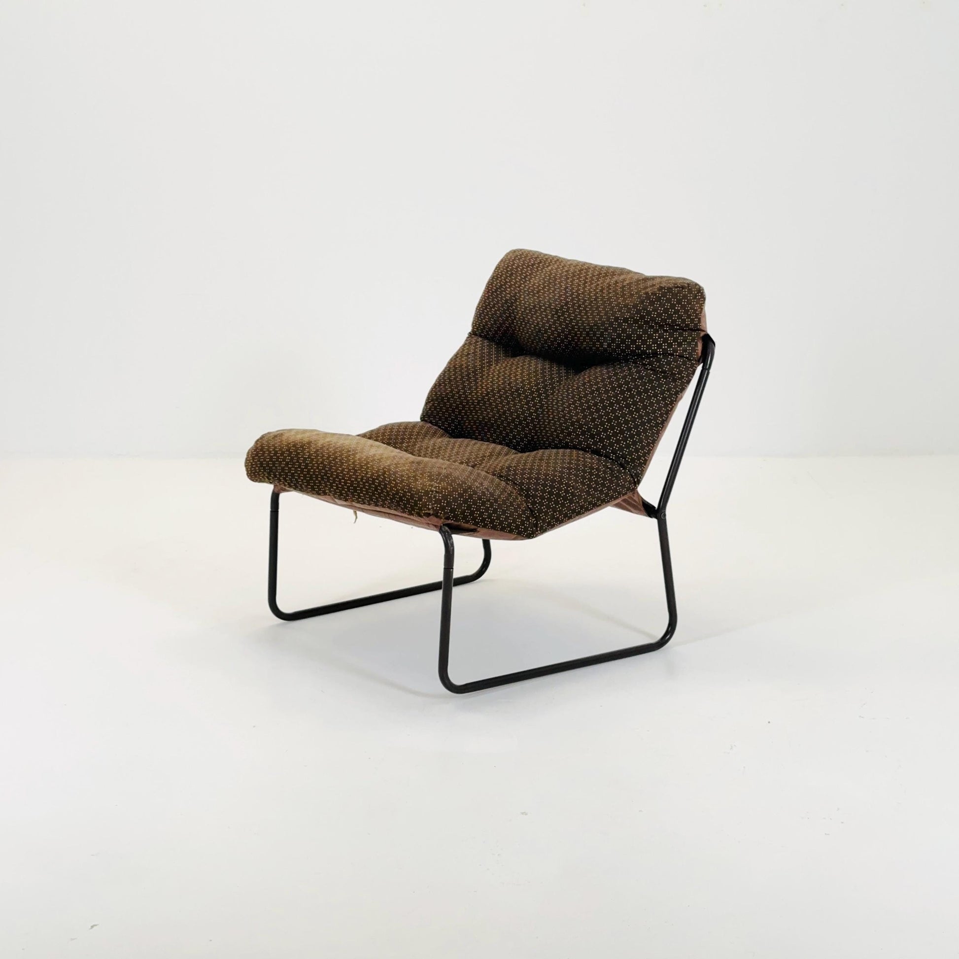 Mid-Century Pixi Lounge Chair by Gillis Lundgren for IKEA, 1970s – Retro Brown Chair with Tubular Frame