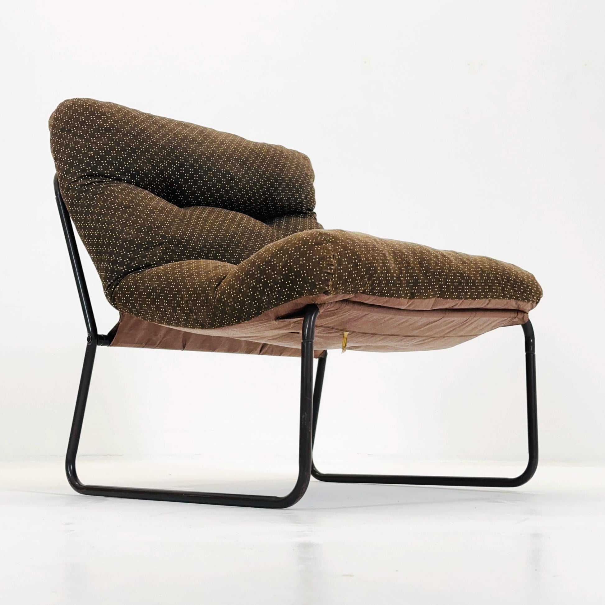 Mid-Century Pixi Lounge Chair by Gillis Lundgren for IKEA, 1970s – Retro Brown Chair with Tubular Frame