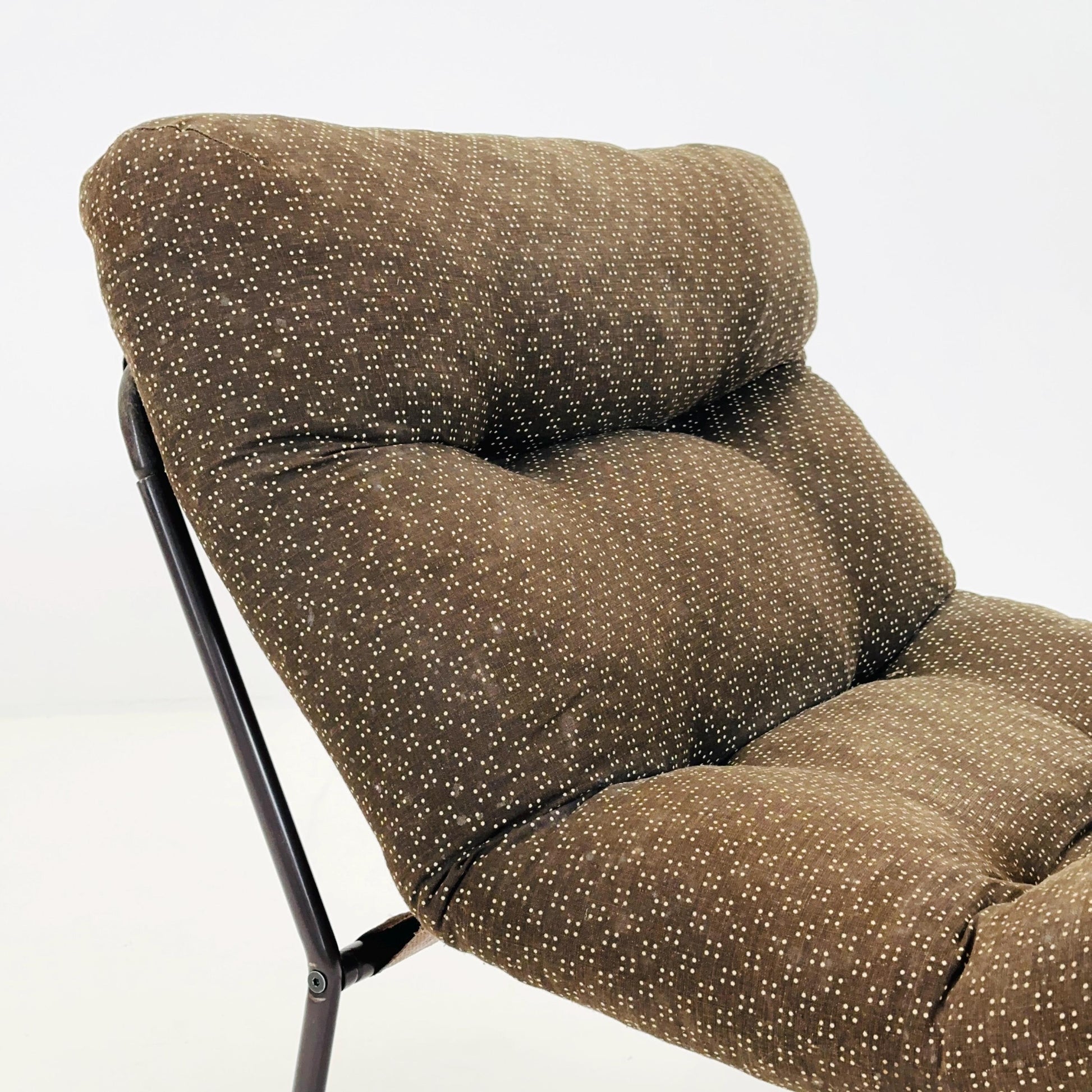 Mid-Century Pixi Lounge Chair by Gillis Lundgren for IKEA, 1970s – Retro Brown Chair with Tubular Frame