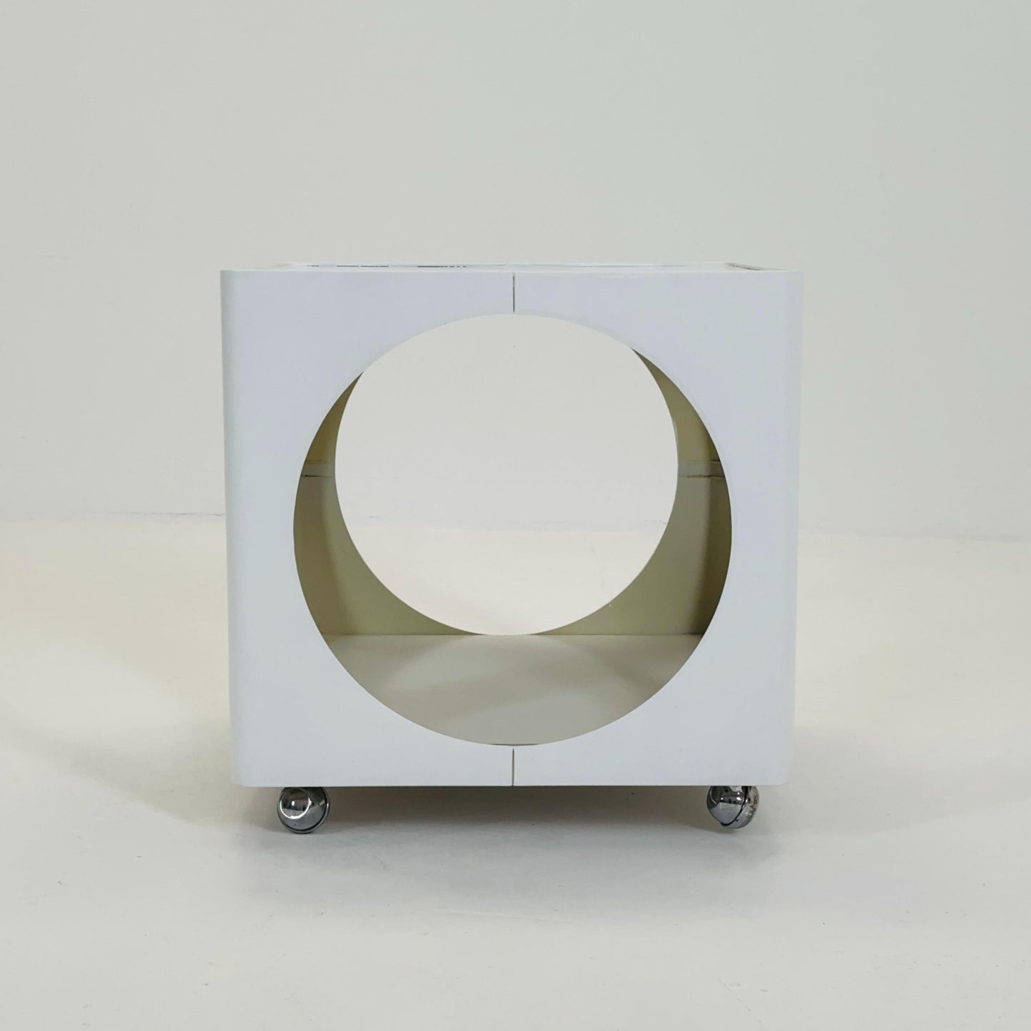 Mid century Cubic space age white coffee club table 1970s Germany