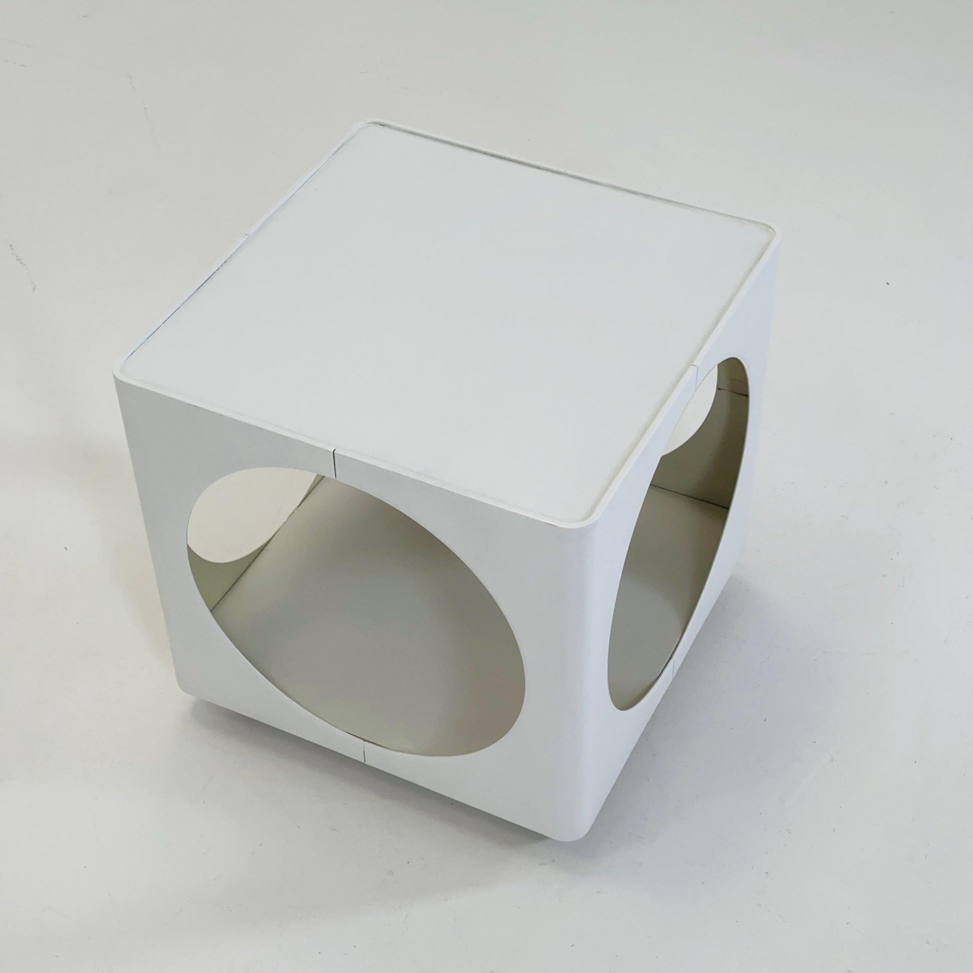 Mid century Cubic space age white coffee club table 1970s Germany
