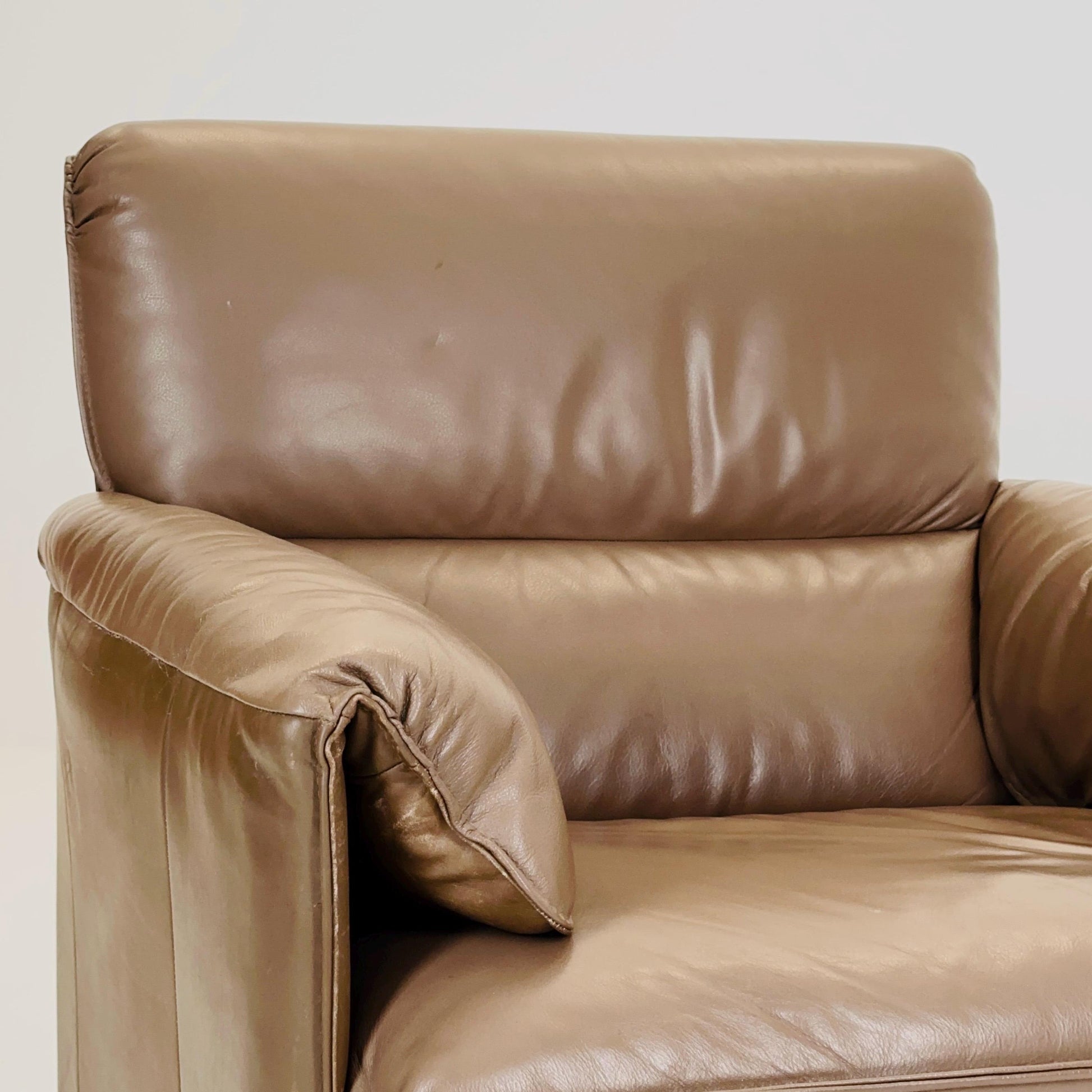 Mid Century Modern Bora Armchair in Cappuccino Leather by Alex Enthoven, for Leolux 1980s Netherlands