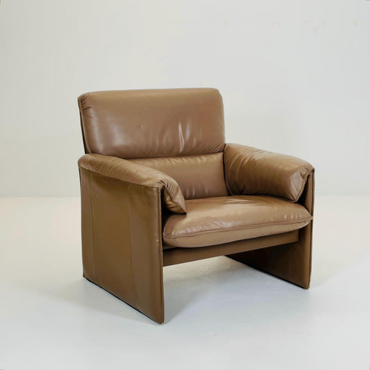Mid Century Modern Bora Armchair in Cappuccino Leather by Alex Enthoven, for Leolux 1980s Netherlands