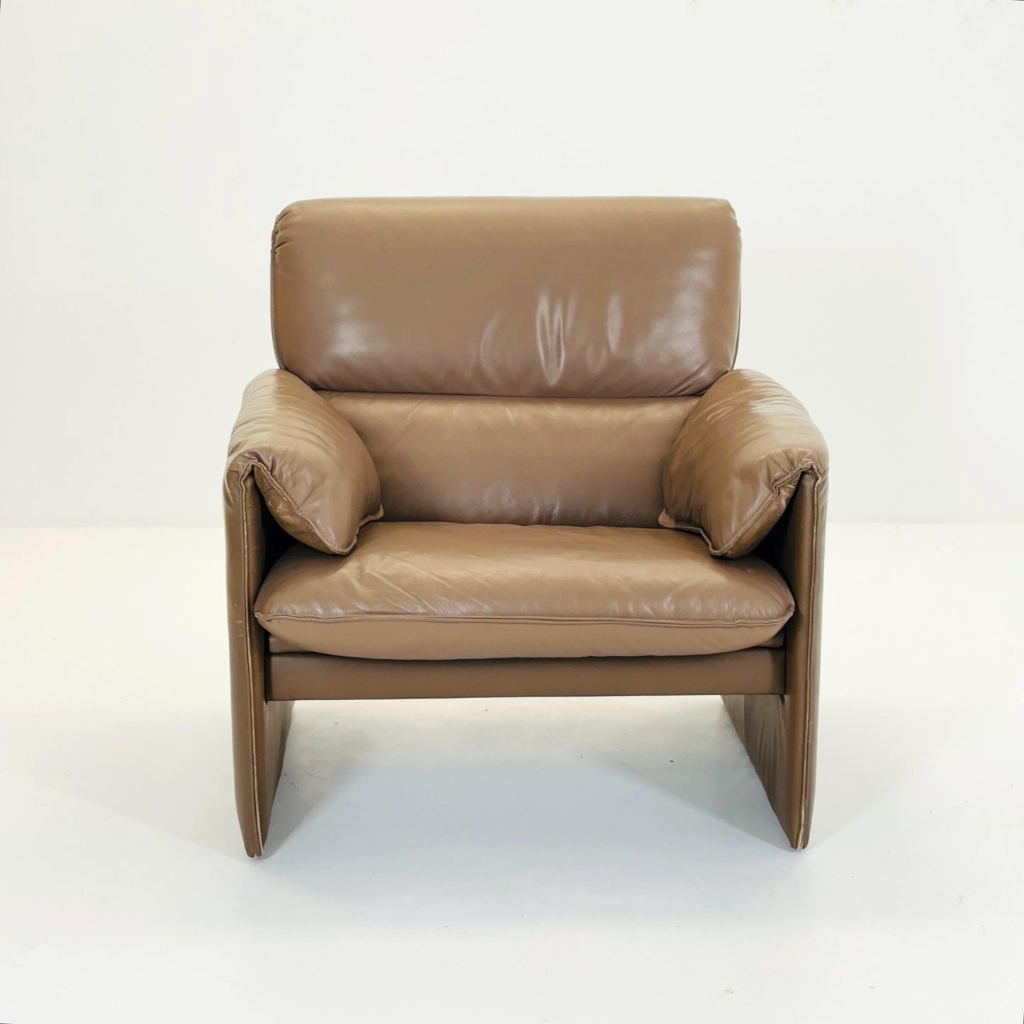 Mid Century Modern Bora Armchair in Cappuccino Leather by Alex Enthoven, for Leolux 1980s Netherlands