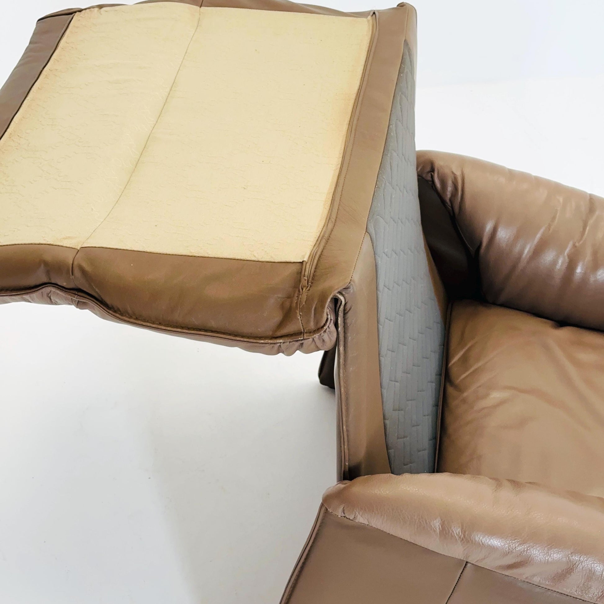 Mid Century Modern Bora Armchair in Cappuccino Leather by Alex Enthoven, for Leolux 1980s Netherlands
