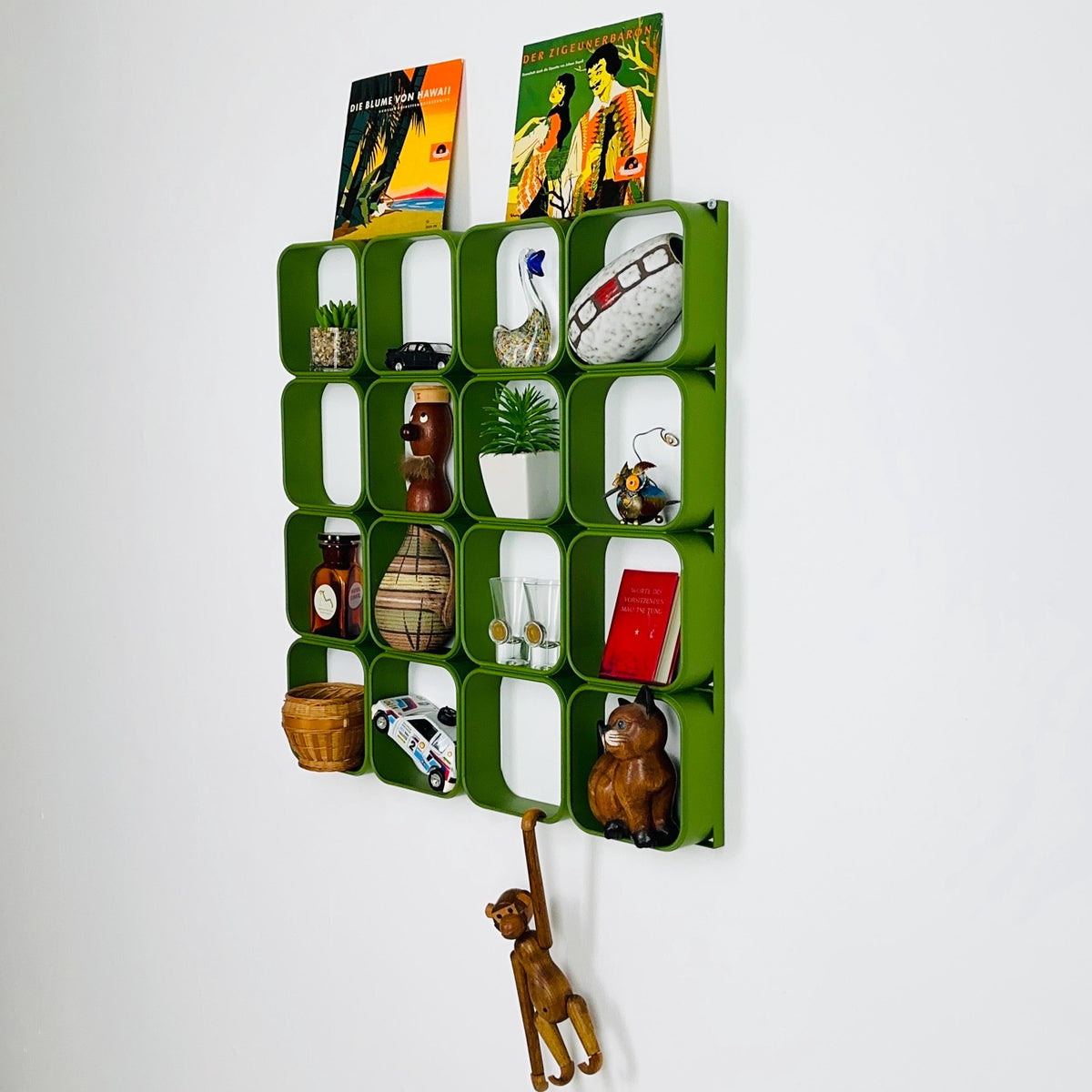 1 of 60 Space age green Plastic Wall or Ceiling Panels system Switzerland 1970s