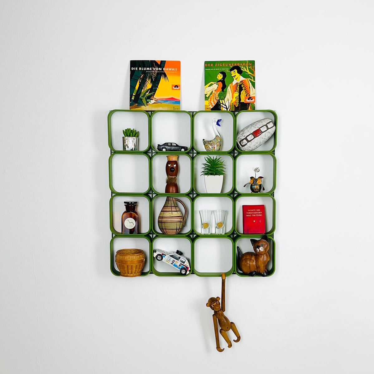 1 of 60 Space age green Plastic Wall or Ceiling Panels system Switzerland 1970s