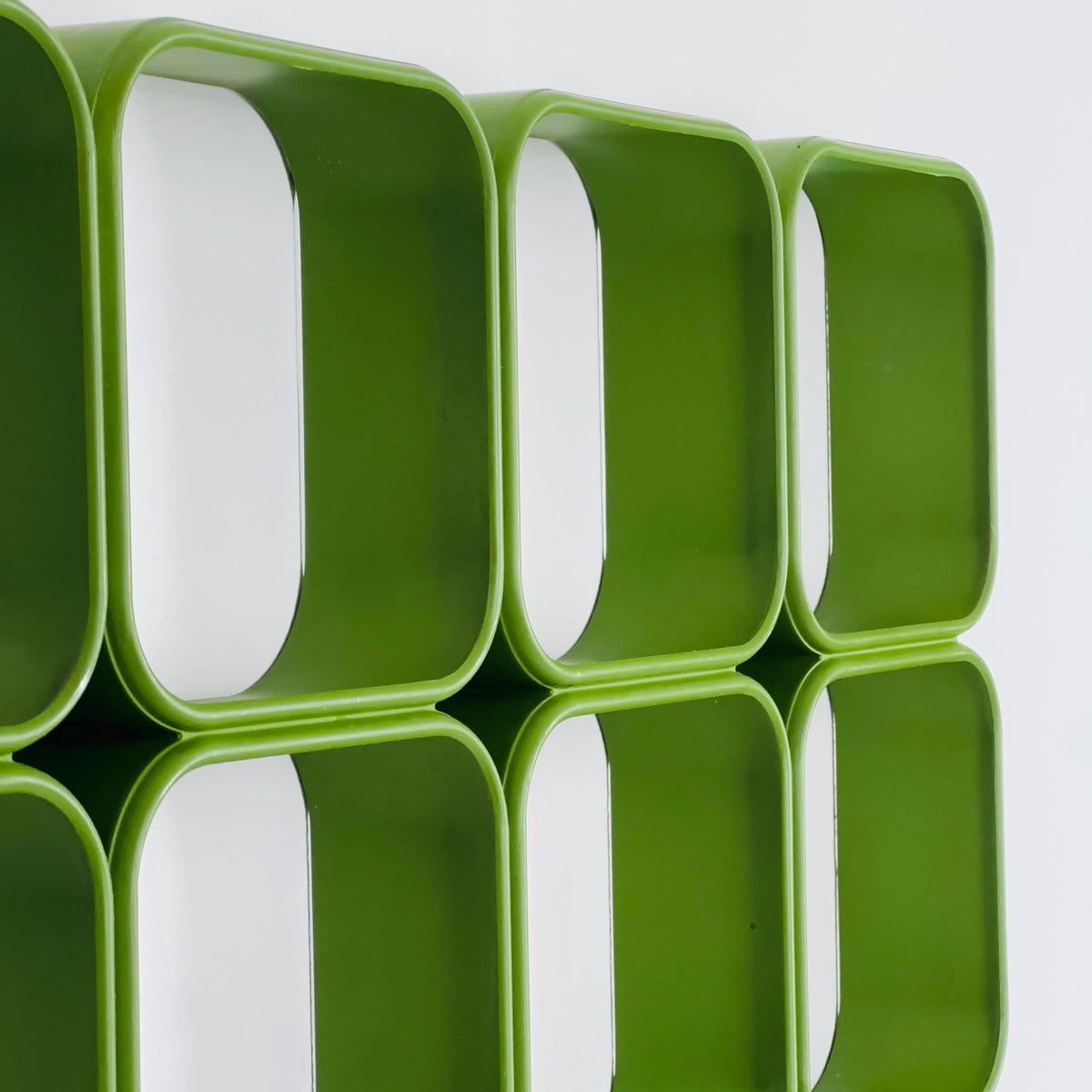 1 of 60 Space age green Plastic Wall or Ceiling Panels system Switzerland 1970s