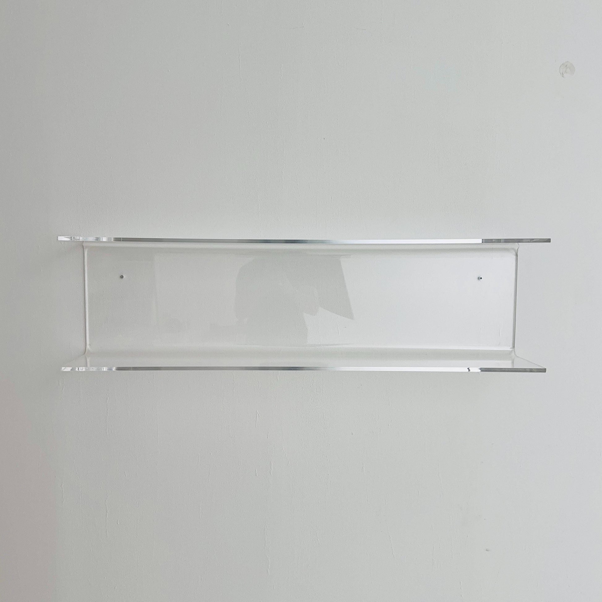 1 of 2 Space Age Plexiglass Wall Shelf — Large Transparent Acrylic Display Vintage 1970s Italy