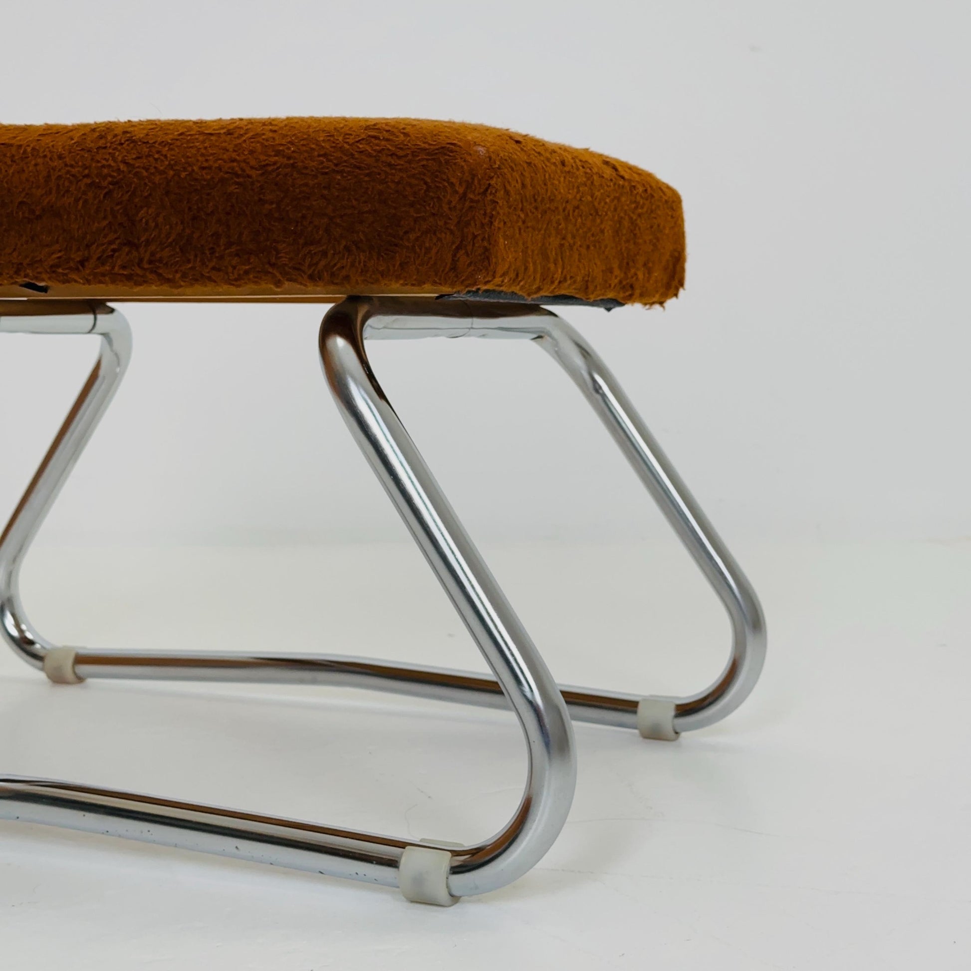 Mid century Bauhaus Stool with Chrome Accents and Hidden Steps –1960s