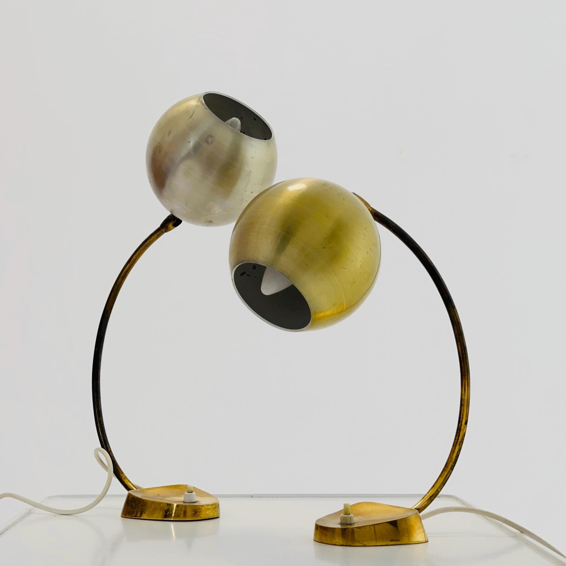 Pair of Mid-Century Brass Table Lamps by Aneta | 1950s Sweden