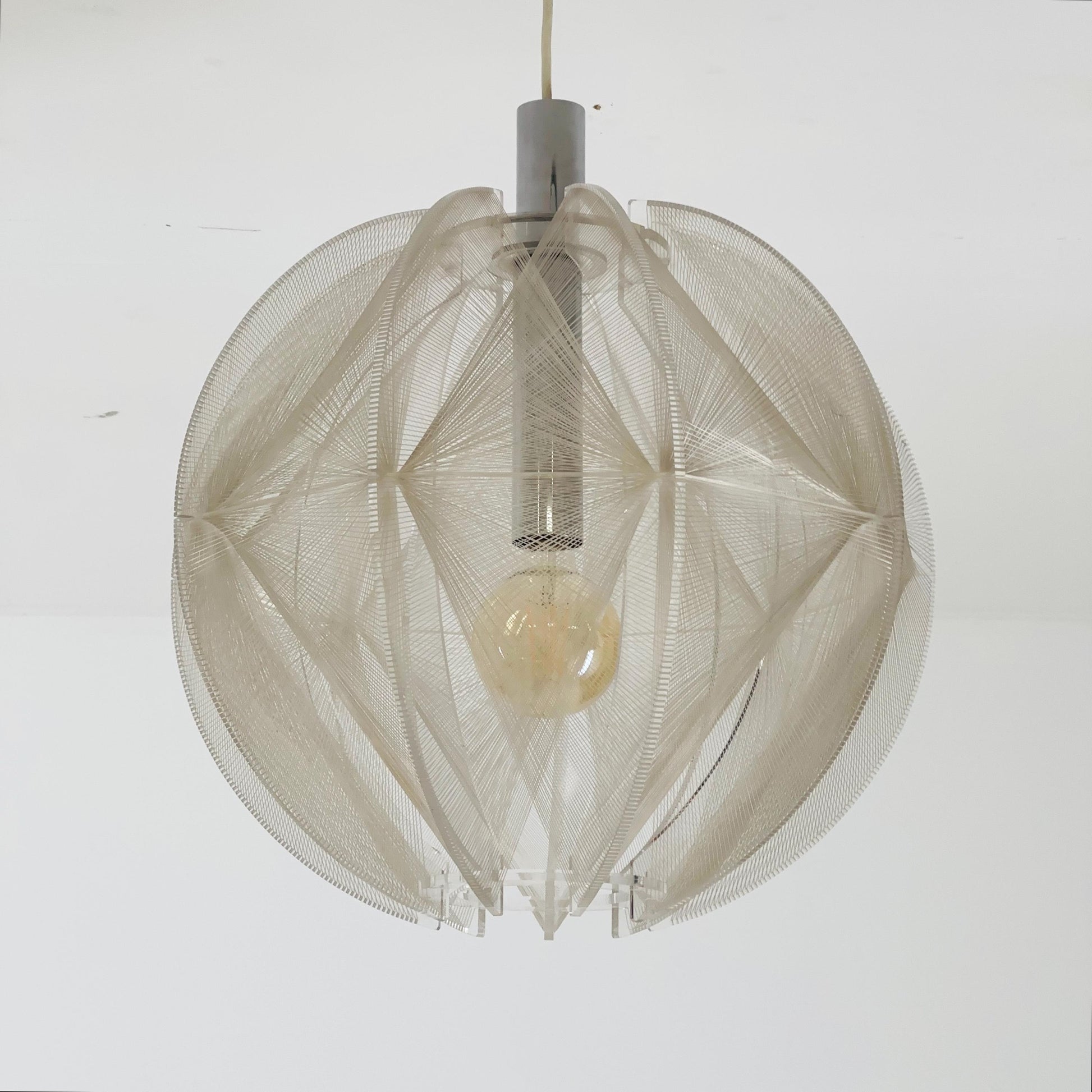 Mid‑Century Modern Space‑Age Paul Secon “Sompex” Nylon String Pendant Lamp | 1970s Germany