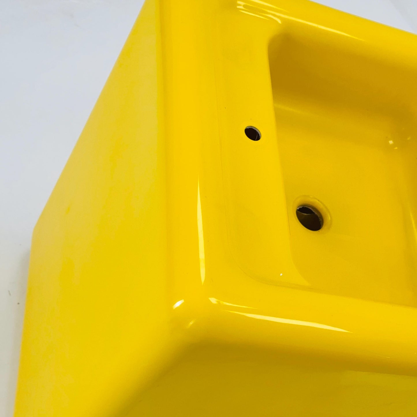 Space Age Yellow Fiberglass Sink | Mid Century Modern Bathroom Unit | 1980s Germany