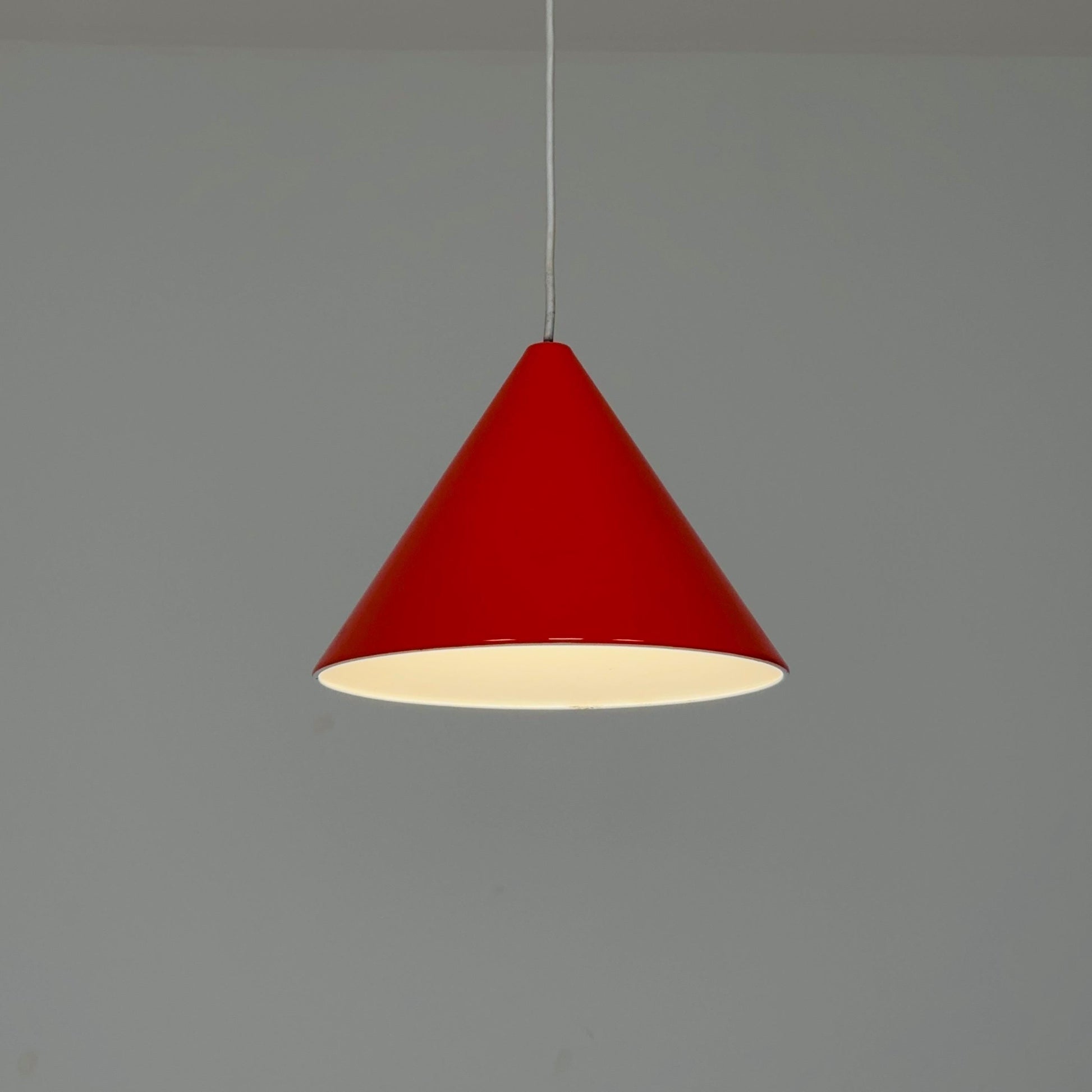 Rare Mid Century Arne Jacobsen Orange Corn Pendant Billiard Lamp for Louis Poulsen, 1960s Denmark
