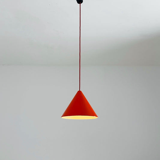 Rare Mid Century Arne Jacobsen Orange Corn Pendant Billiard Lamp for Louis Poulsen, 1960s Denmark