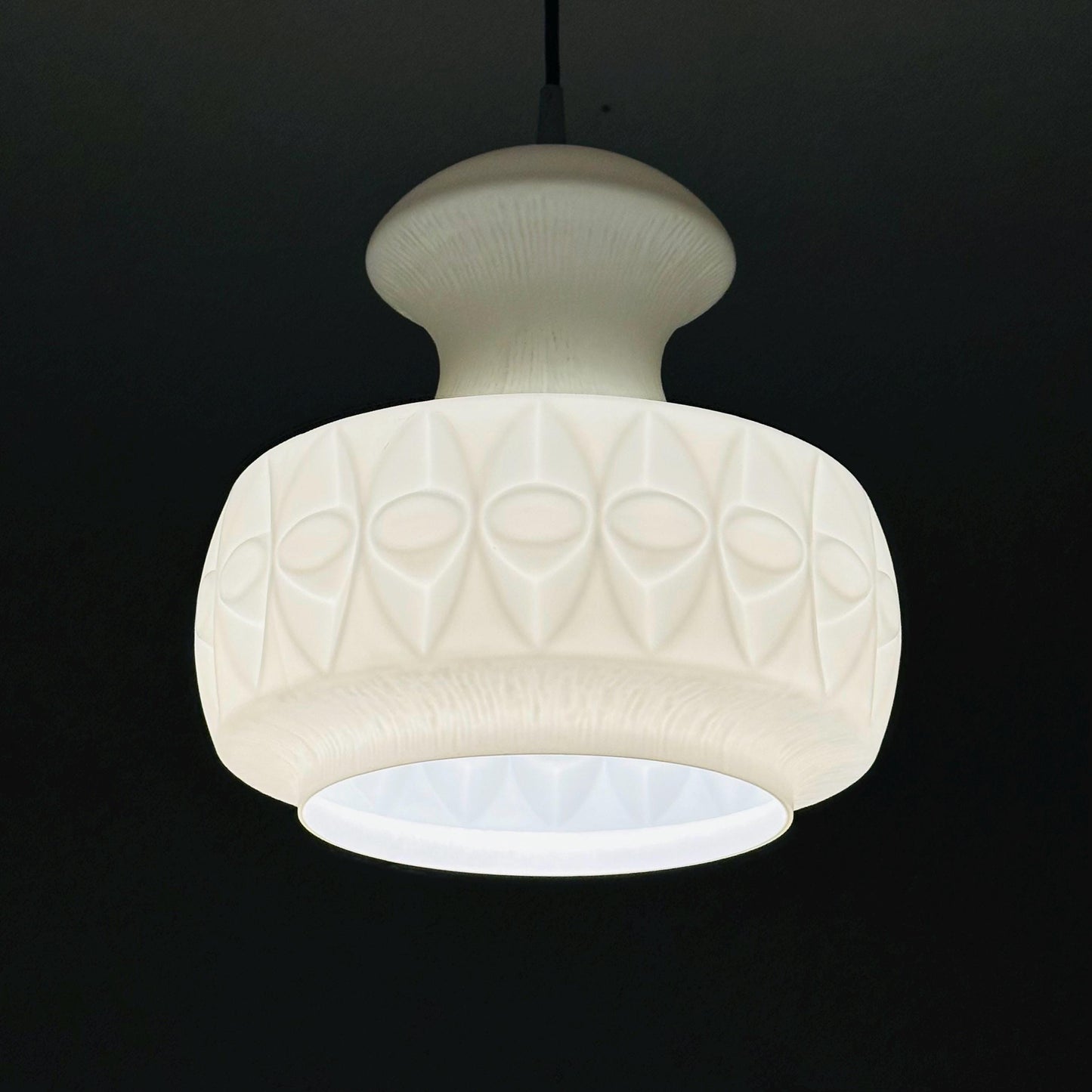 Mid century opaline glass pendant lamp from Peill & Putzler, Germany 1970s