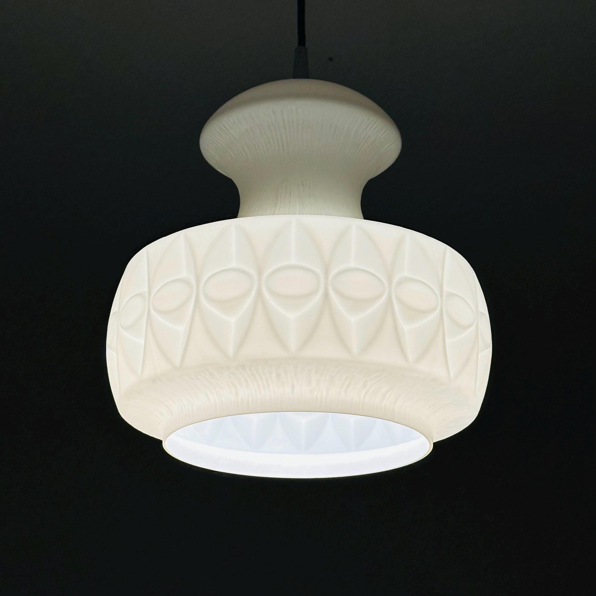 Mid century opaline glass pendant lamp from Peill & Putzler, Germany 1970s
