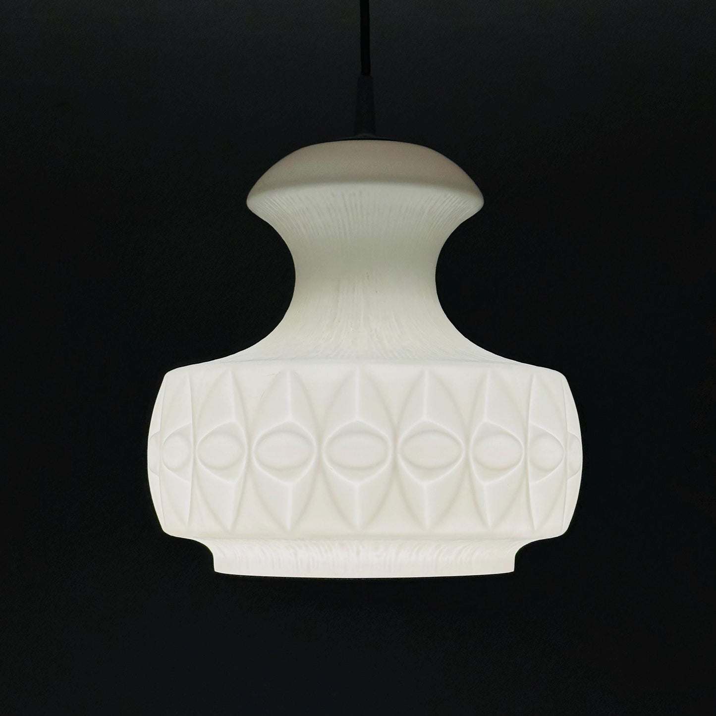 Mid century opaline glass pendant lamp from Peill & Putzler, Germany 1970s
