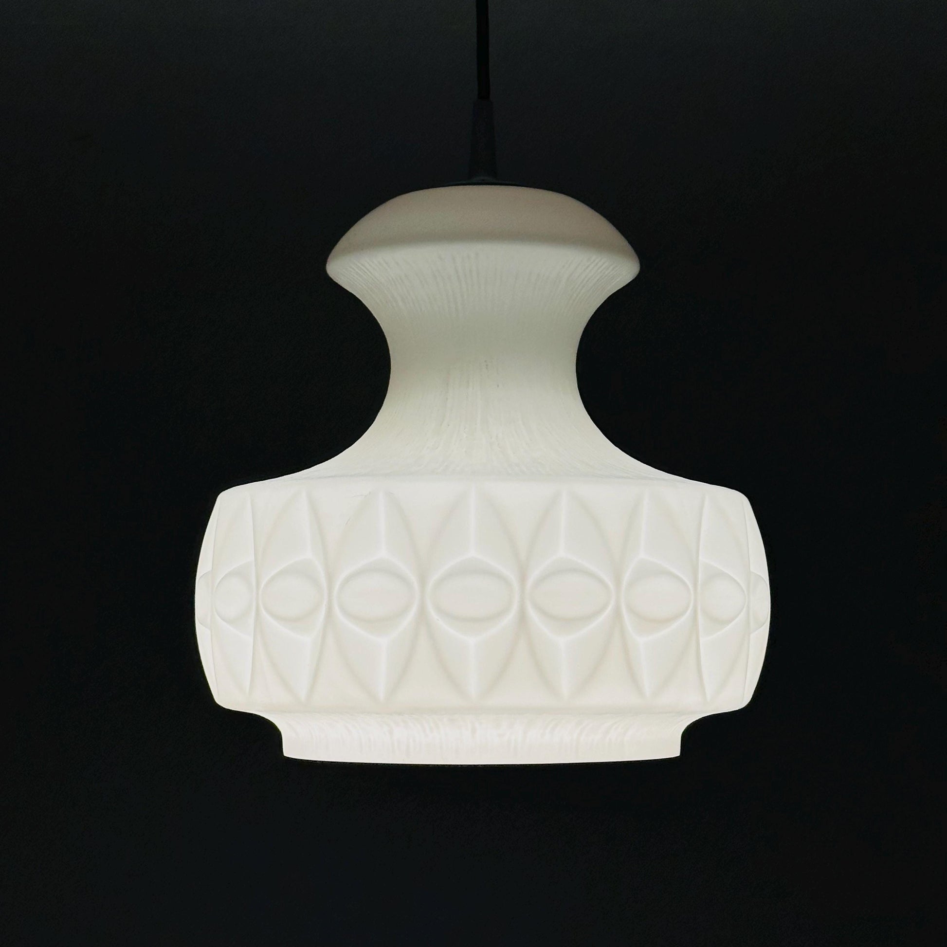 Mid century opaline glass pendant lamp from Peill & Putzler, Germany 1970s