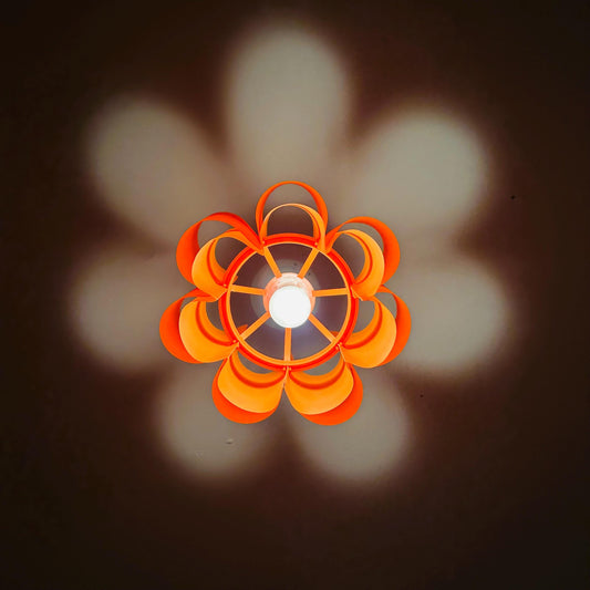 Mid century orange Pendant Lamp by Lars Schiøler for Hoyrup, 1960s , Denmark