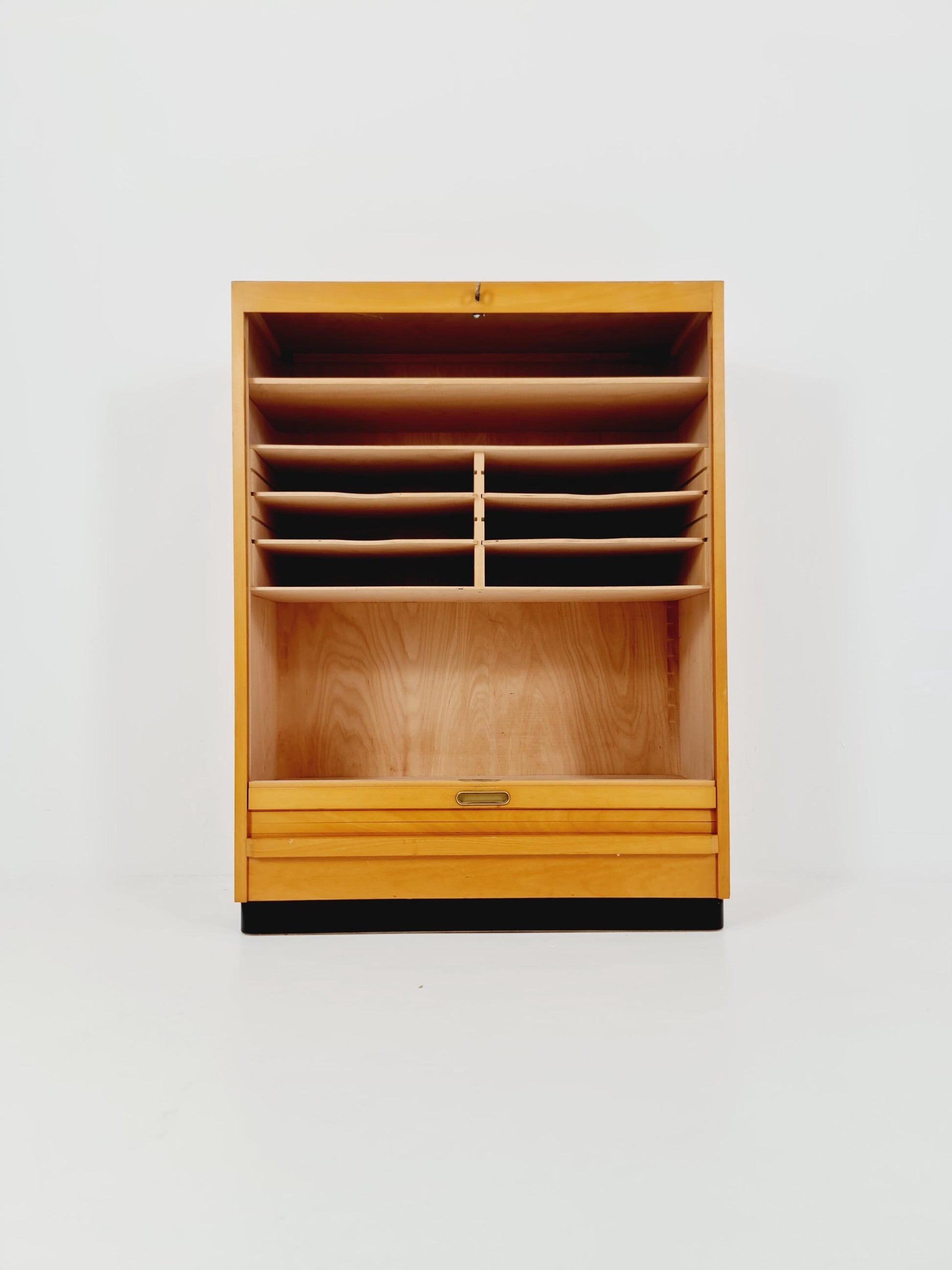 Bauhaus German roll document cabinet Wood by Koncord Möbel , 1930s